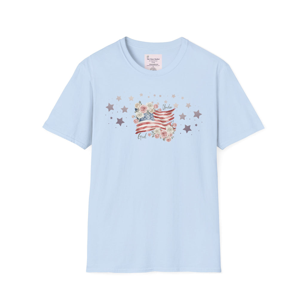 Under God | Watercolor Flag & Roses Women’s Tee