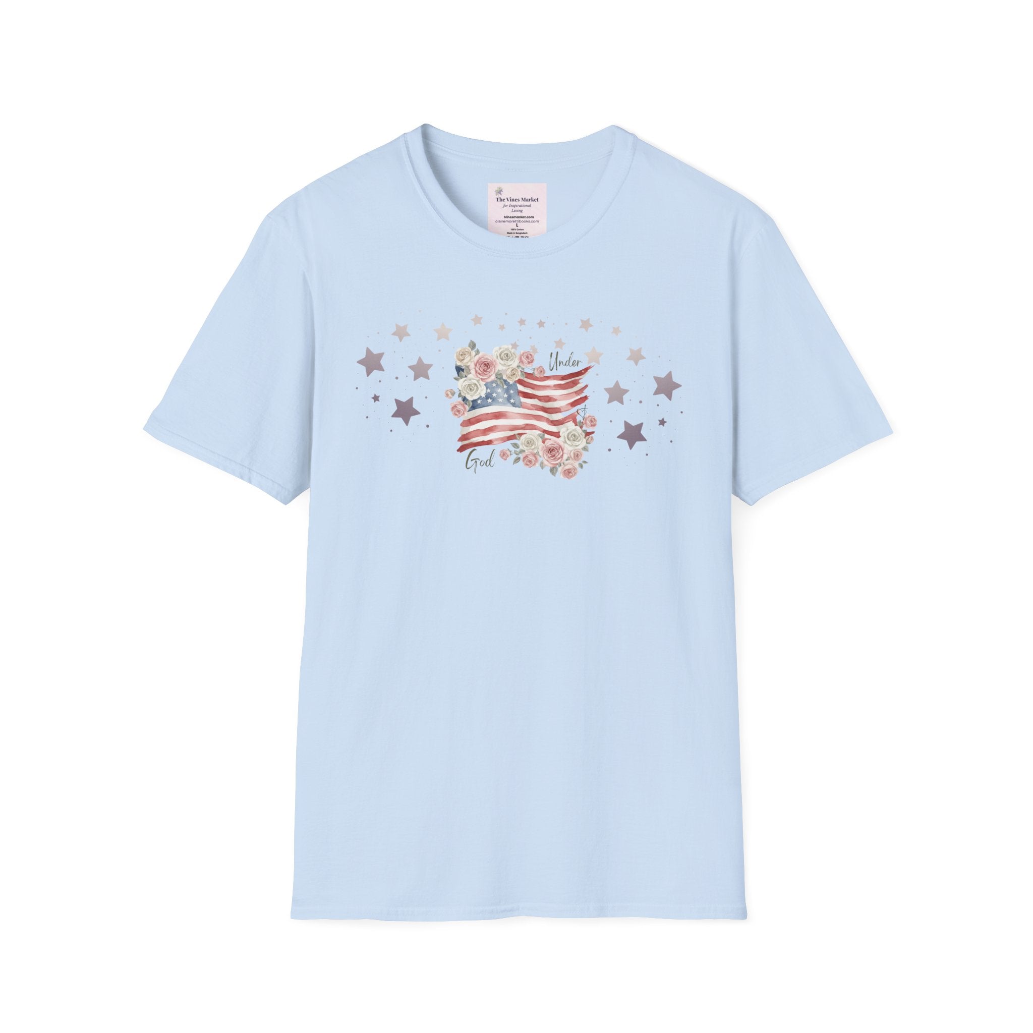 Under God | Watercolor Flag & Roses Women’s Tee