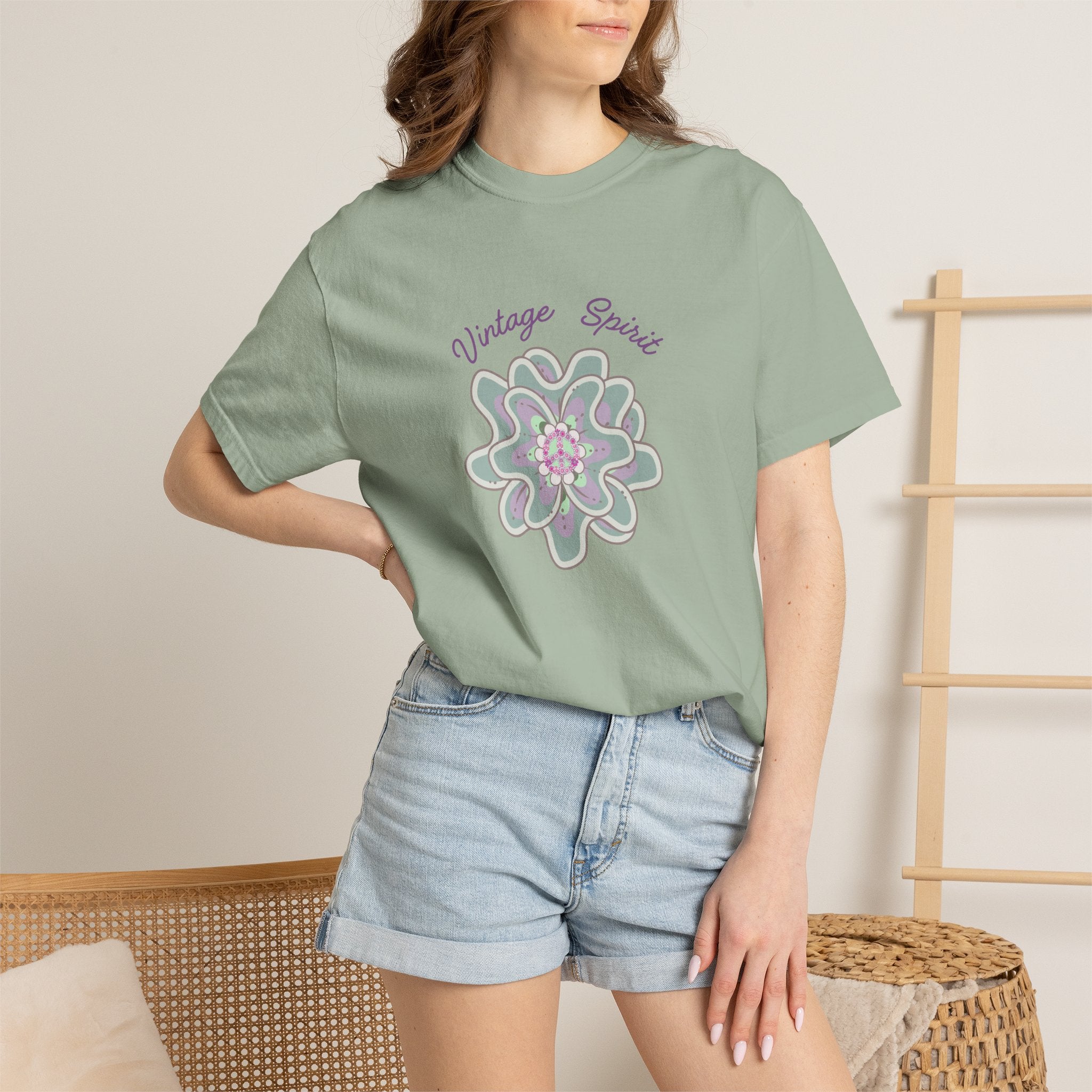 Peace and Love Vintage Spirit Floral T-Shirt -- For Her