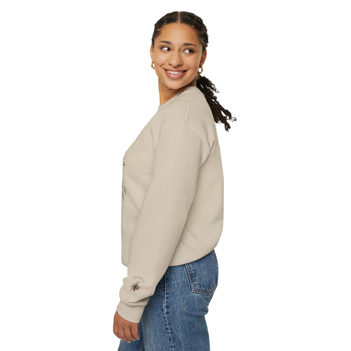 Merry & Bright & Blessed | Women's Christmas Crewneck Sweatshirt