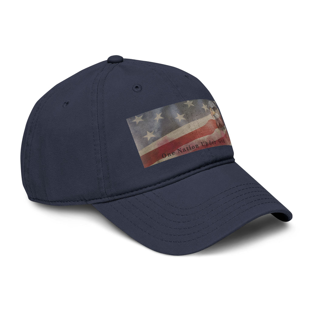 One Nation Under God | Guy's Eagle & Flag Baseball Cap: Garment Washed