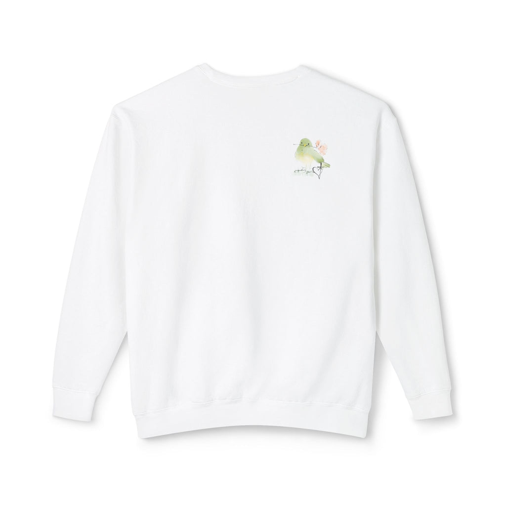 Female Adult Lightweight Crewneck Sweatshirt: Mom… Forever – Nurturing Floral