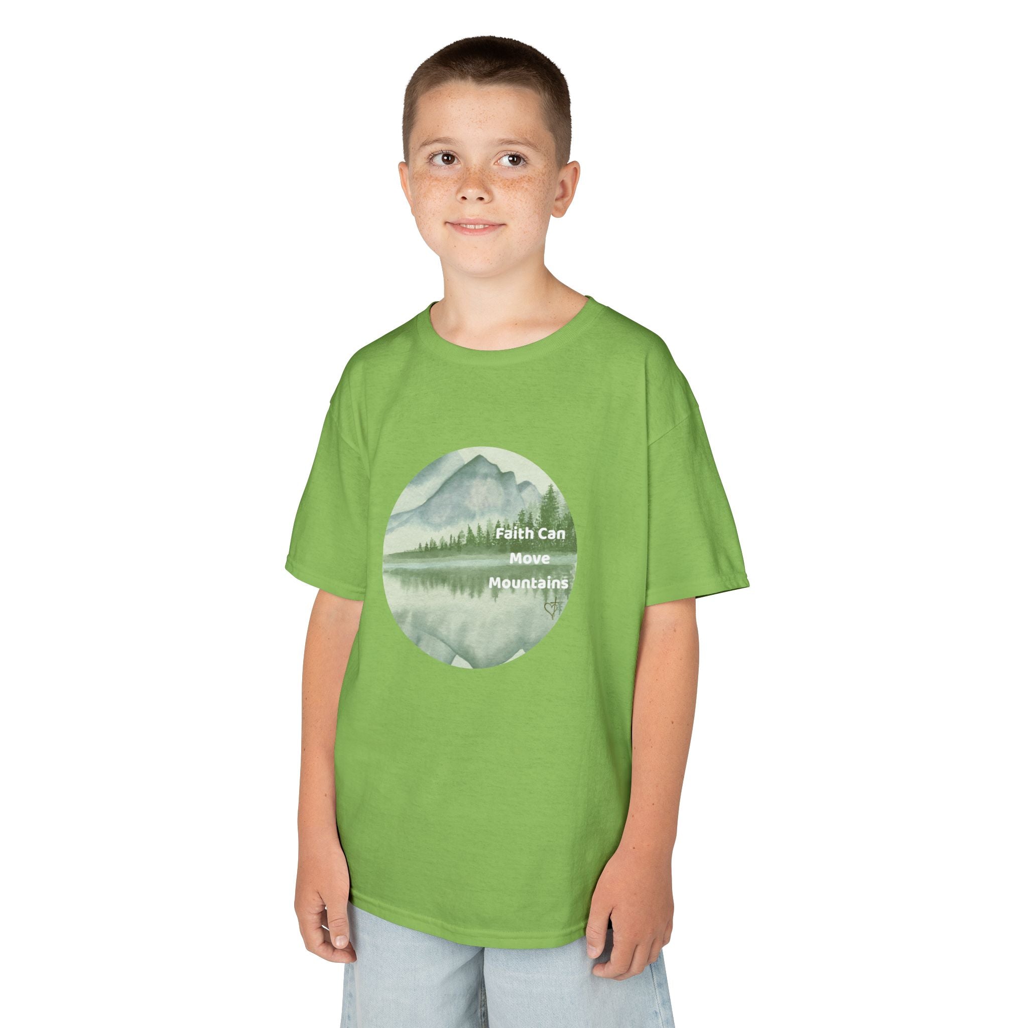 Faith Can Move Mountains:  Unisex US cotton Kids Tee