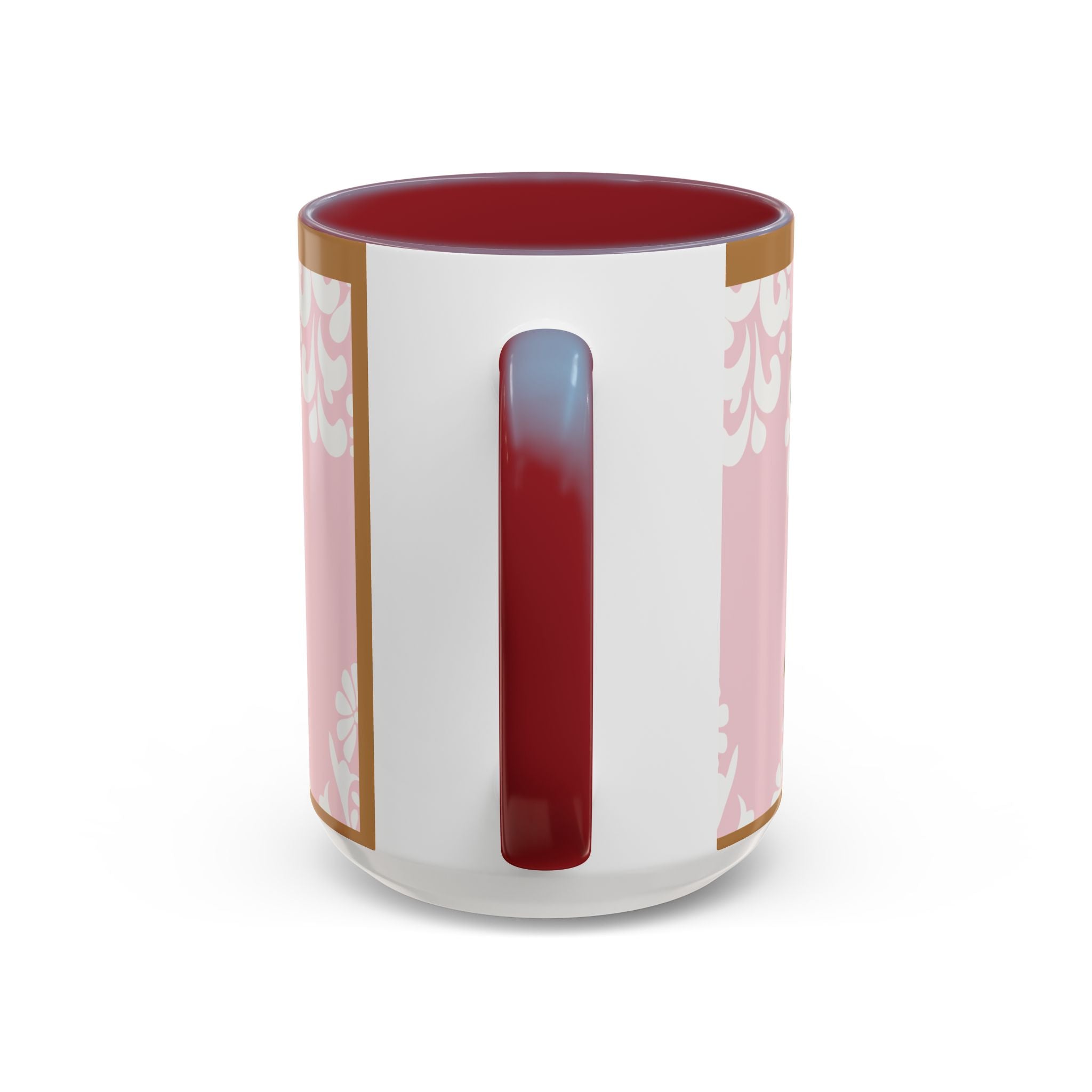 Peace and Love Coffee Mug — John 14:27 Pink Damask & Olive Floral Accent(11, 15oz)