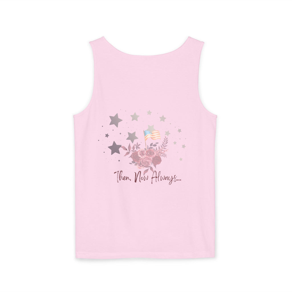 Then, Now and Always | Watercolor Flag & Roses Women's Tank Top