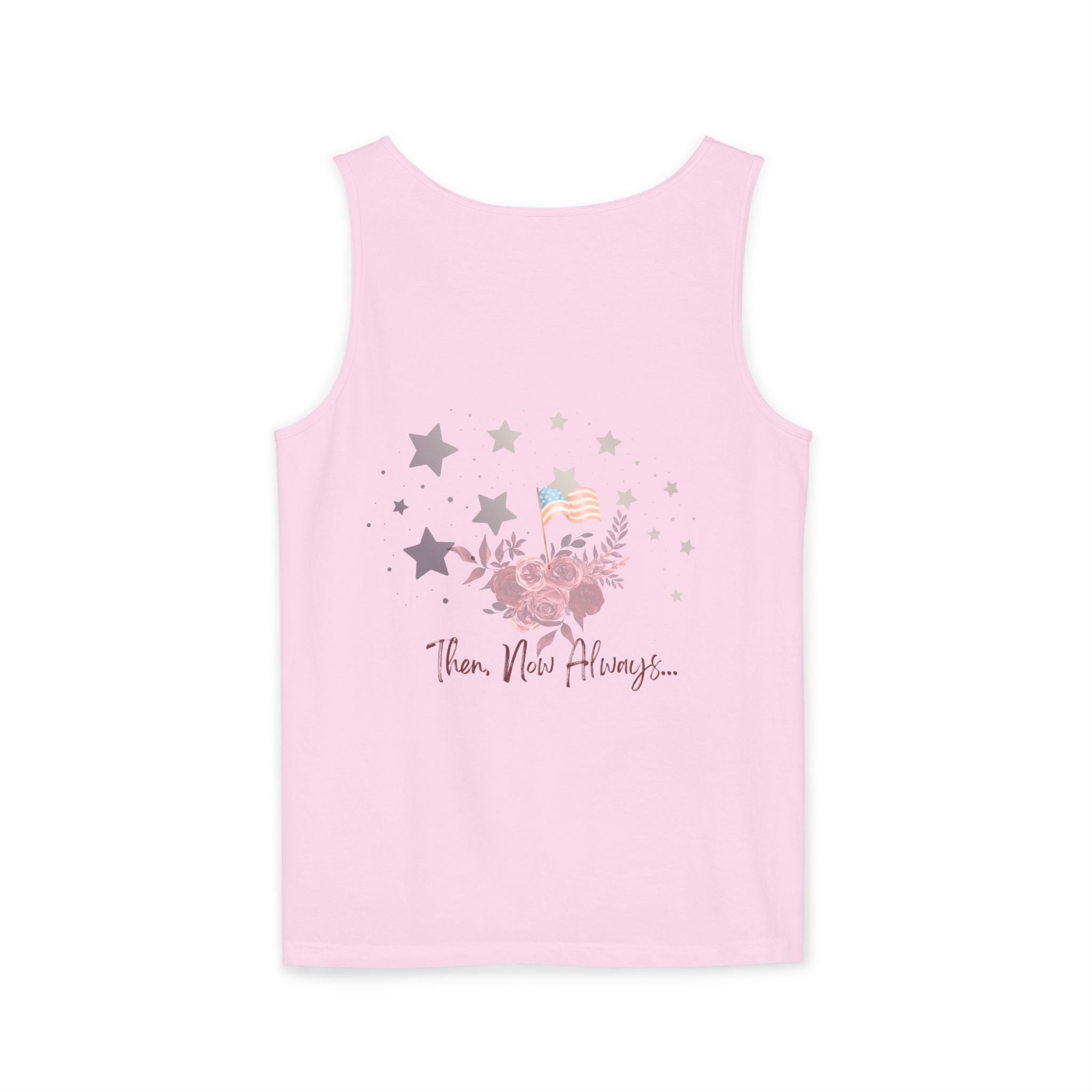 Then, Now and Always | Watercolor Flag & Roses Women's Tank Top
