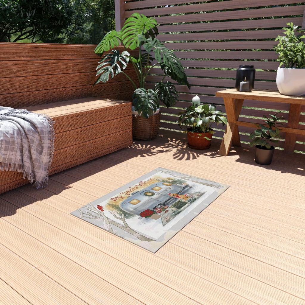 Joy Travels With Us | RV Christmas Outdoor Rug
