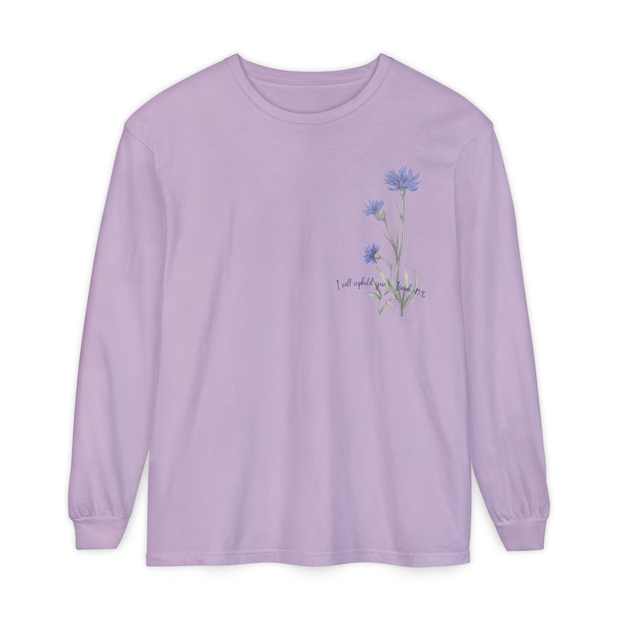 Fear Not – I Will Uphold You:  Isaiah 41:10 Women's Long Sleeve Faith Tee