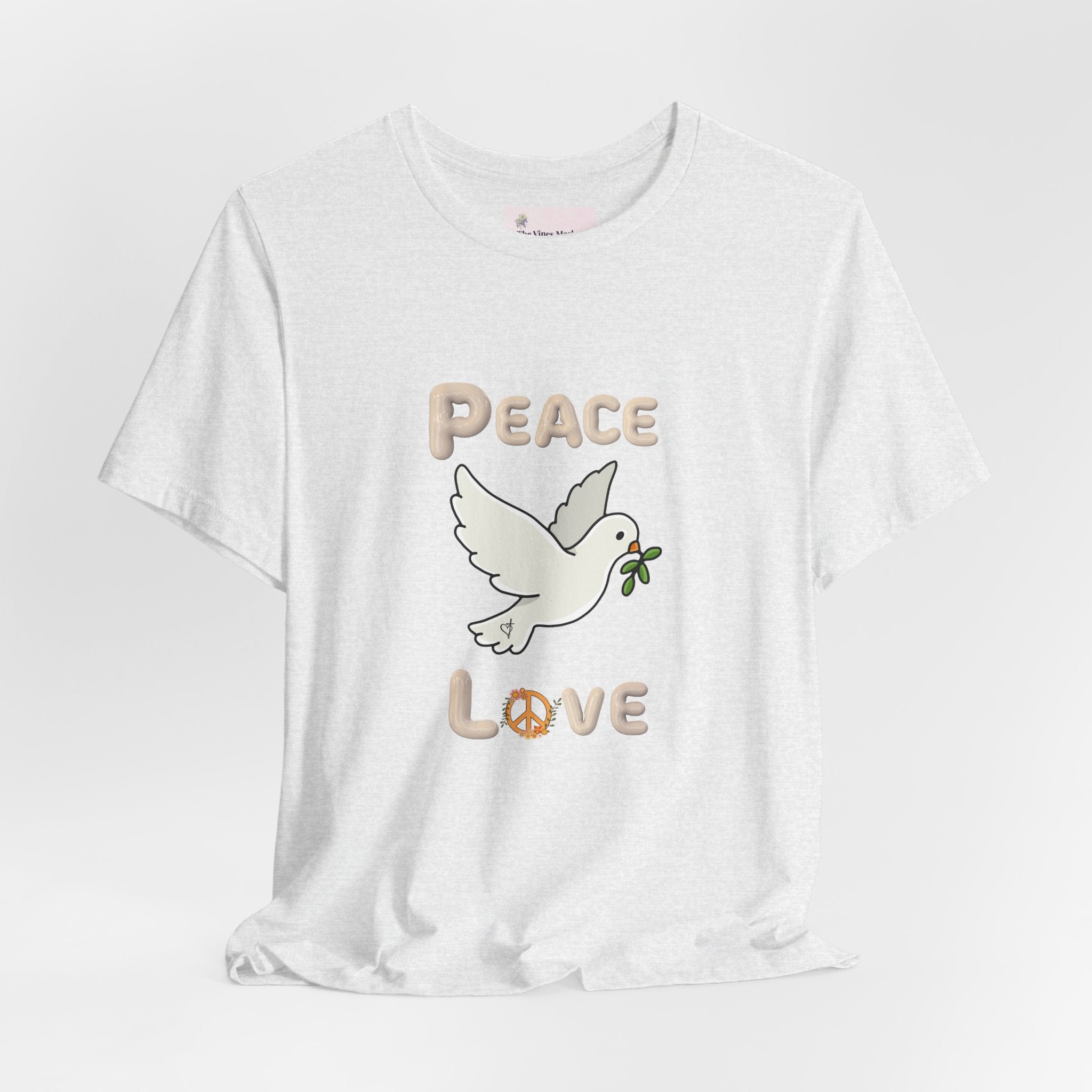 Adult Female Relaxed Comfort Tee:  Peace and Love
