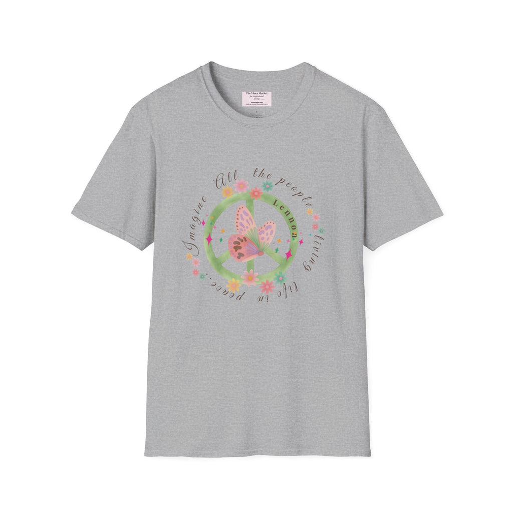 Peace and Love:  Imagine All The People Ultra Soft 100% Cotton Tee for Her