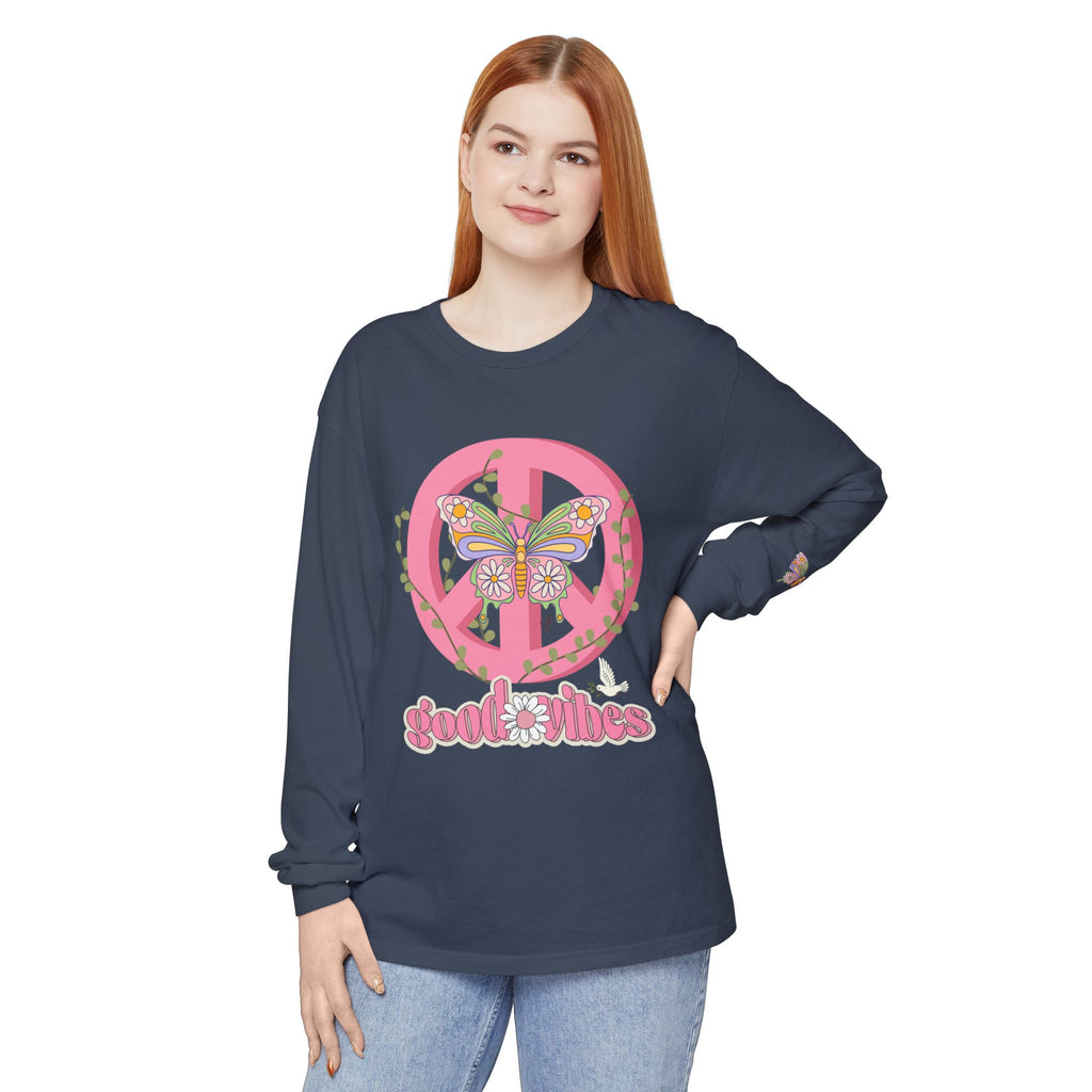 Good Vibes Peace and Love Soft Long Sleeve T-Shirt for Her