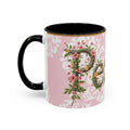 Peace and Love Coffee Mug — John 14:27 Pink Damask & Olive Floral Accent(11, 15oz)