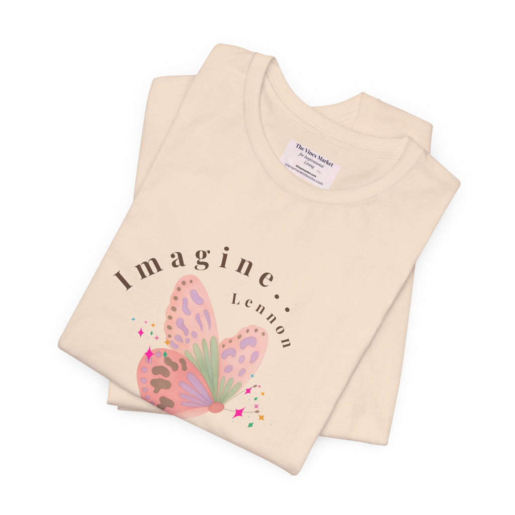 Peace and Love Imagine Tee | John Lennon 70's Butterfly Graphic T-Shirt