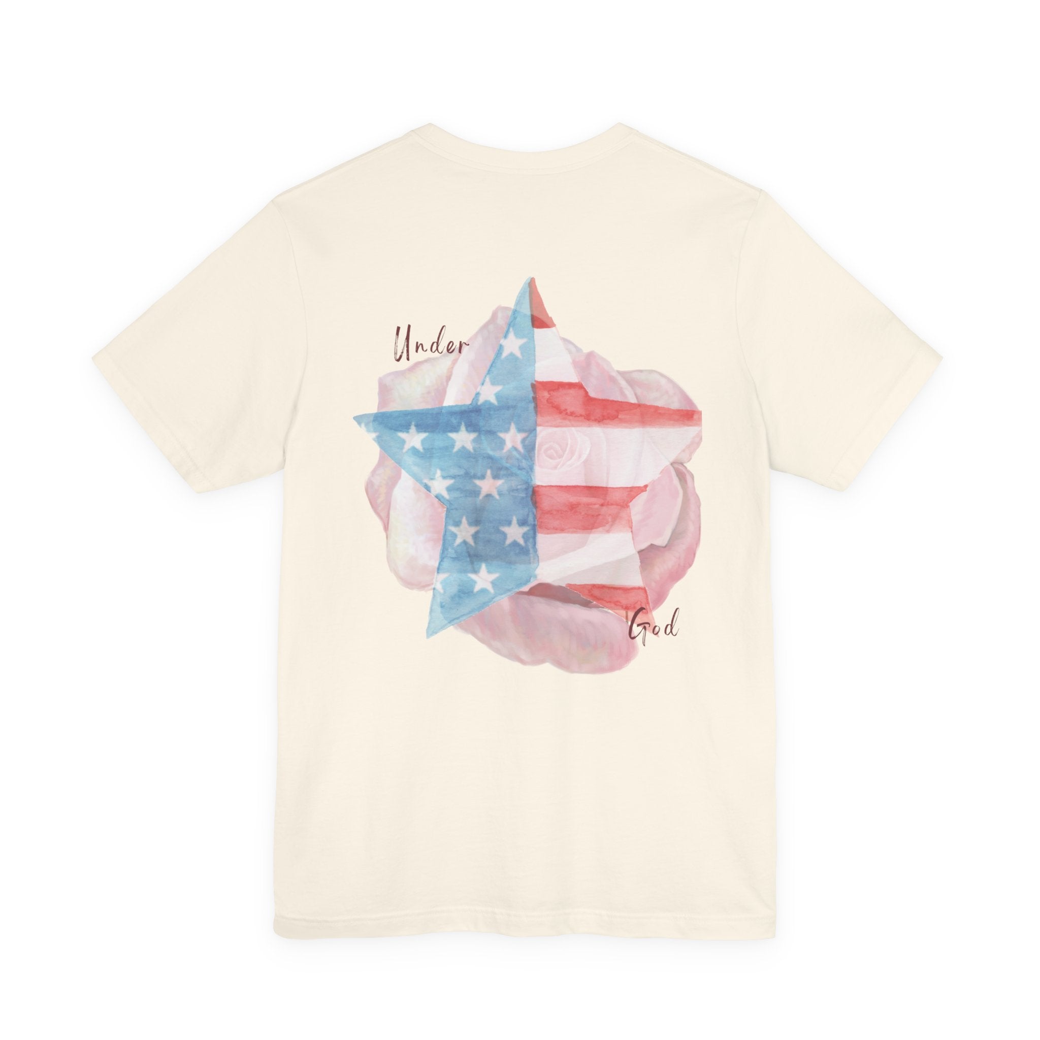 Under God | Soft Watercolor Star & Rose Women's Relaxed Tee