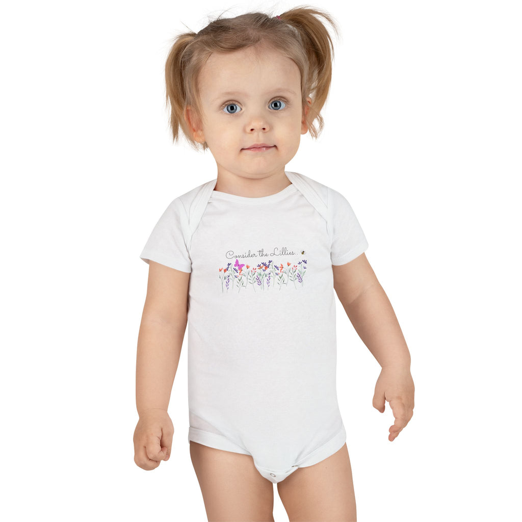 Baby Girls' Onesie — 'Consider the Lilies' Floral Christian Infant Bodysuit