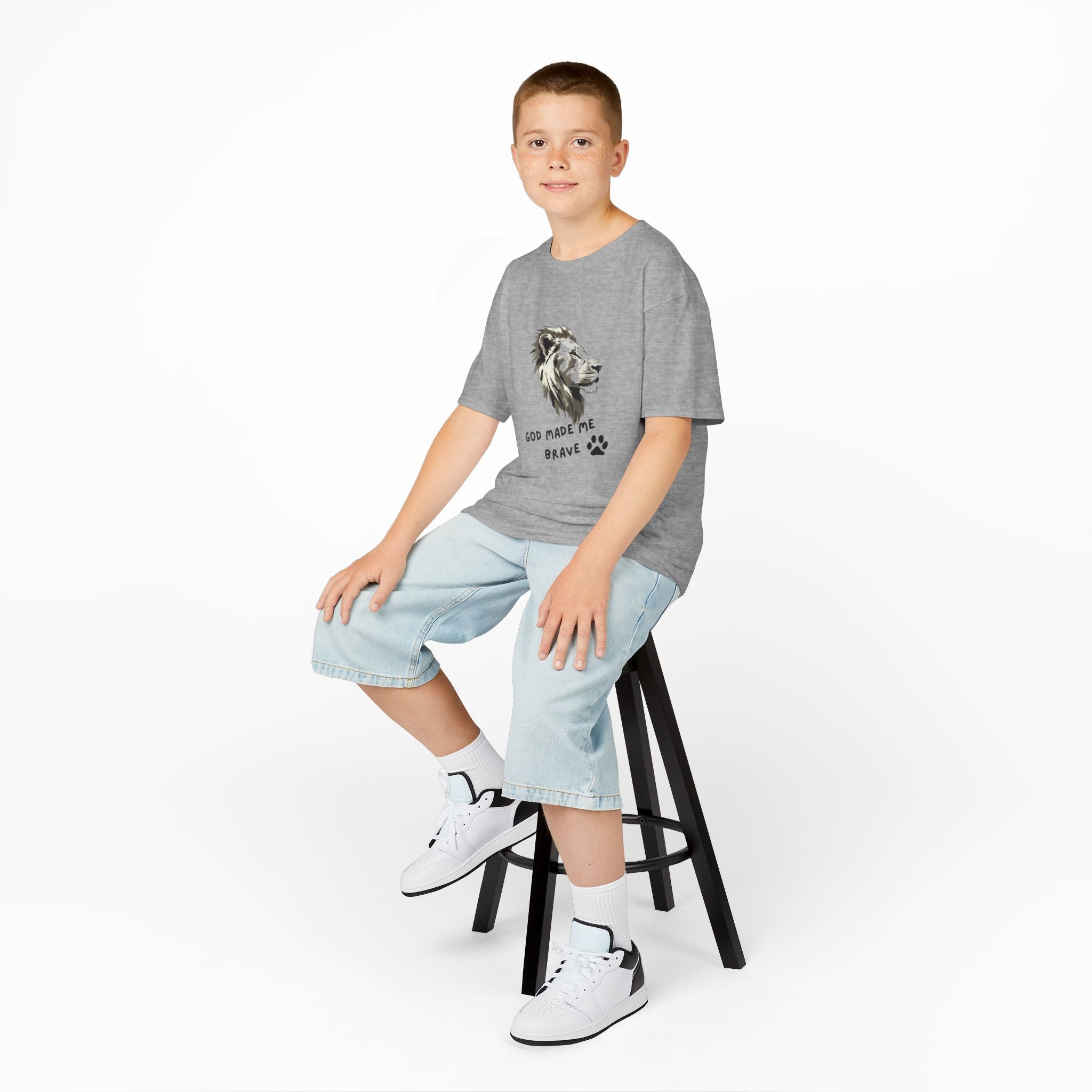 God Made Me Brave Lion  Unisex Cotton™ Tee