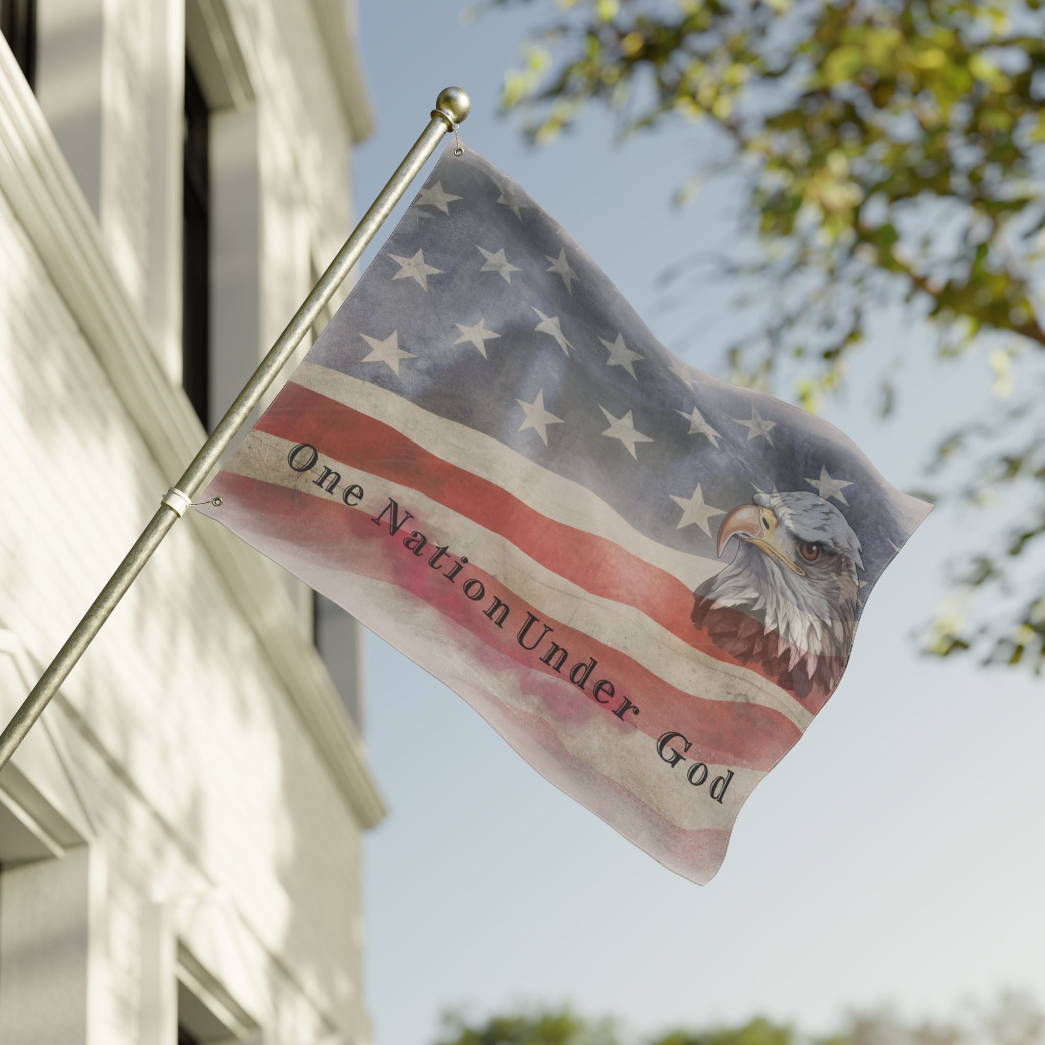One Nation Under God - Patriotic Eagle Flag