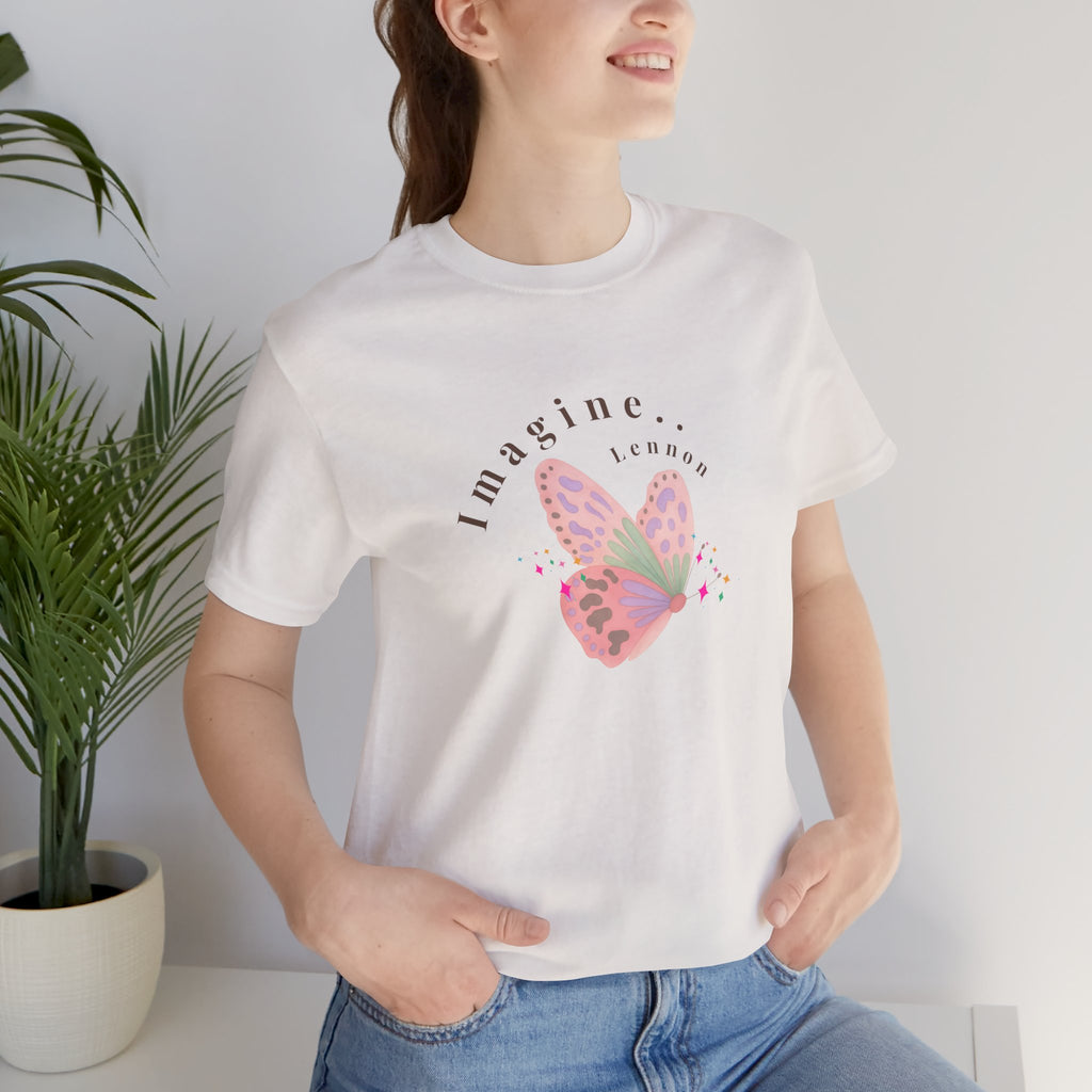 Peace and Love Imagine Tee | John Lennon 70's Butterfly Graphic T-Shirt
