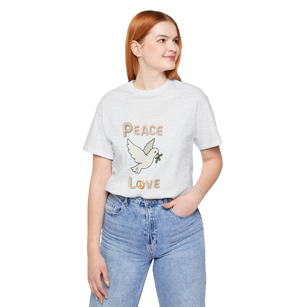 Adult Female Relaxed Comfort Tee:  Peace and Love