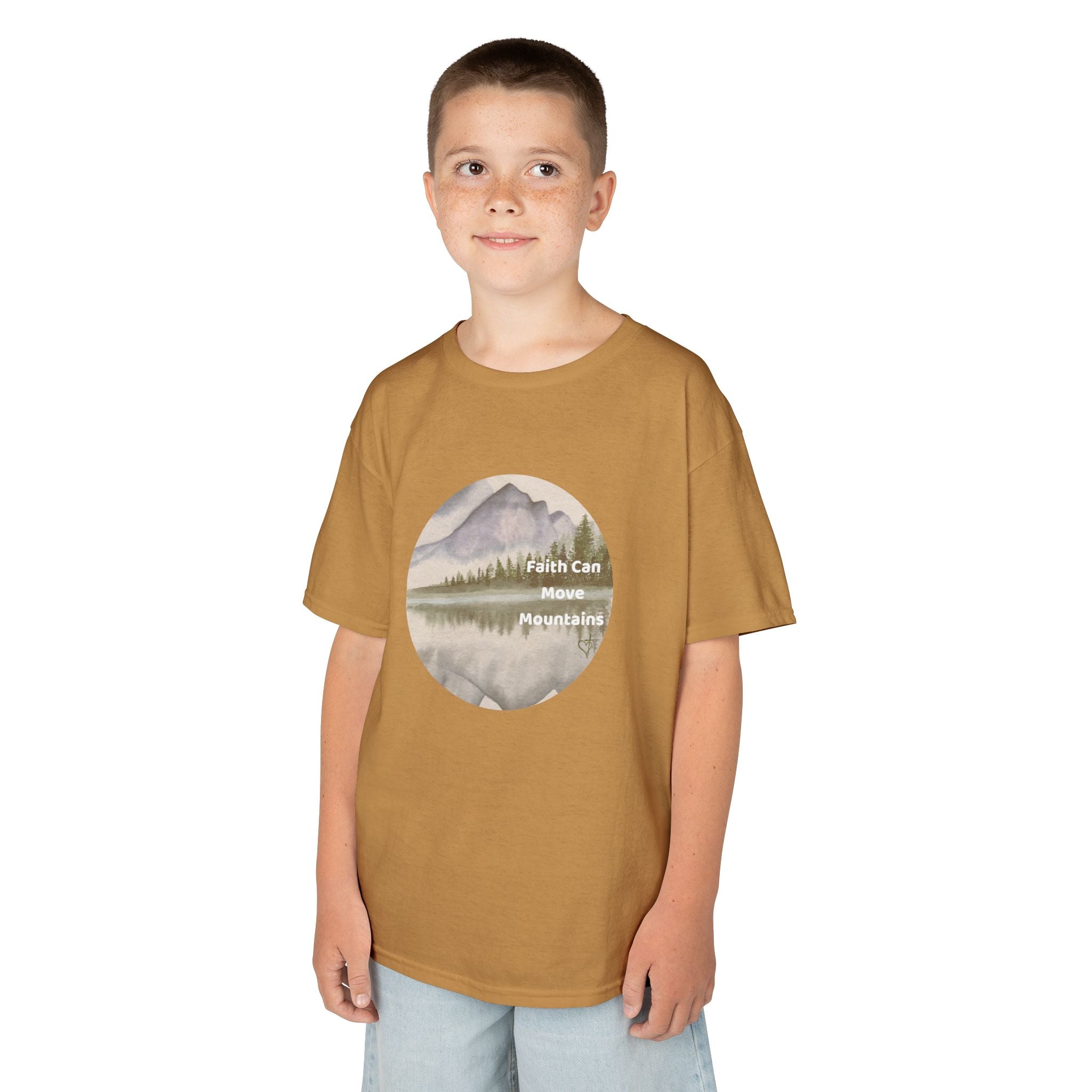 Faith Can Move Mountains:  Unisex US cotton Kids Tee