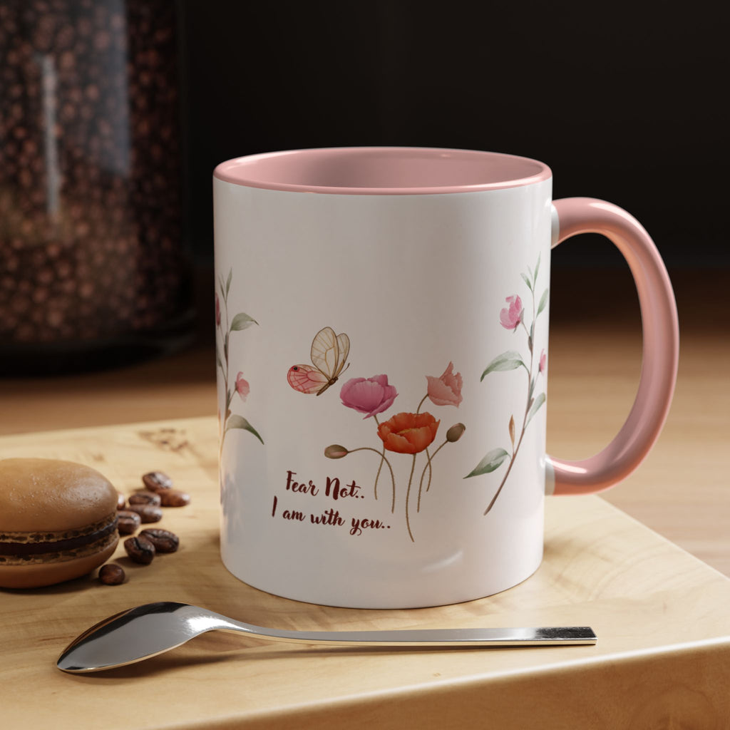 "Fear Not I am With You" Poppies Coffee Mug - Morning Grace in Every Sip (11, 15oz)