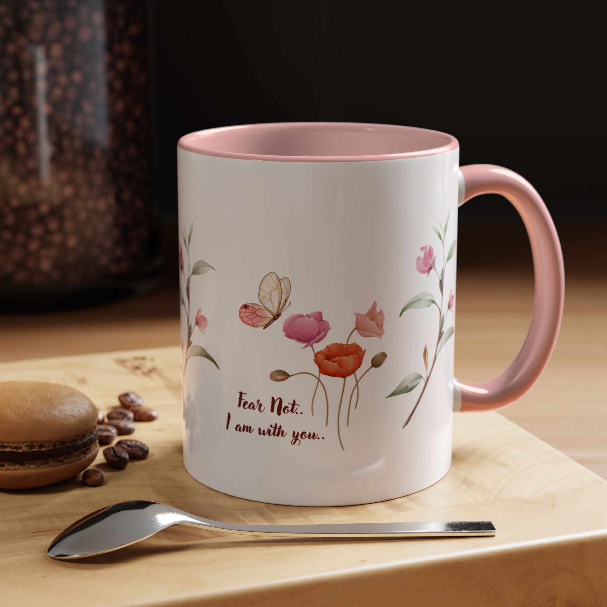 "Fear Not I am With You" Poppies Coffee Mug - Morning Grace in Every Sip (11, 15oz)