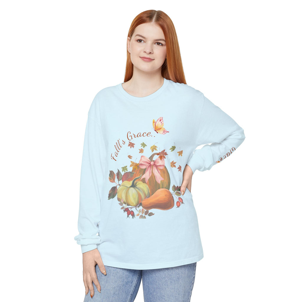 Fall’s Grace | Women’s Pumpkin Long-Sleeve Tee