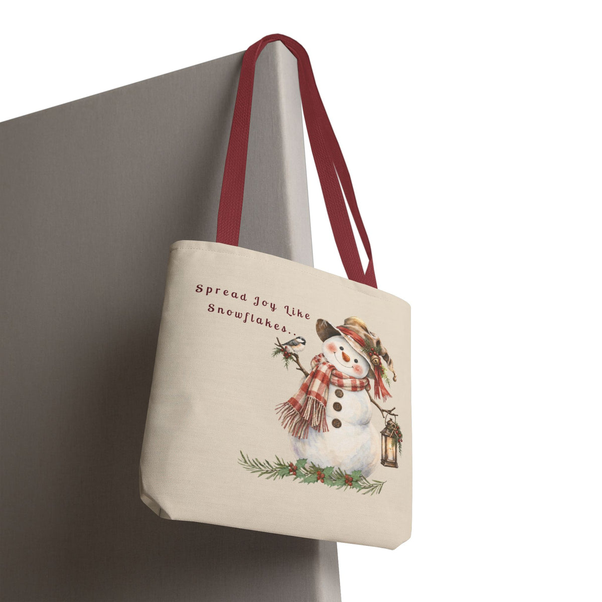 Spread Joy Like Snowflakes | Snowman Tote Bag