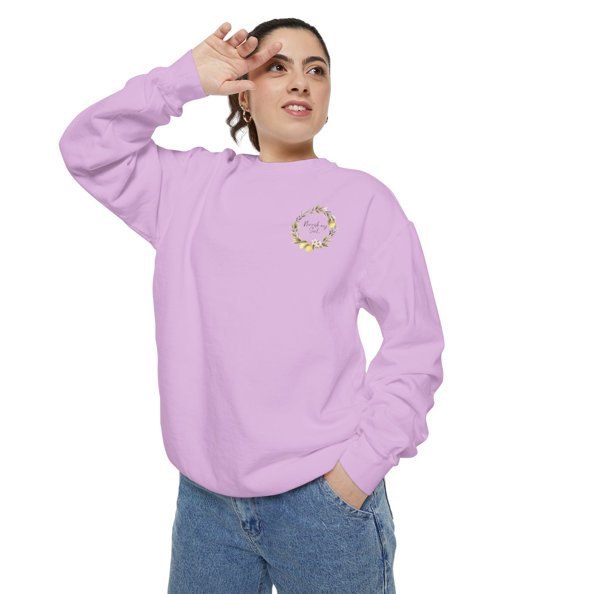 Nourish My Soul | Lemon Tree Comfort Colors Crewneck Sweatshirt – Faith & Soul Care Adult Female