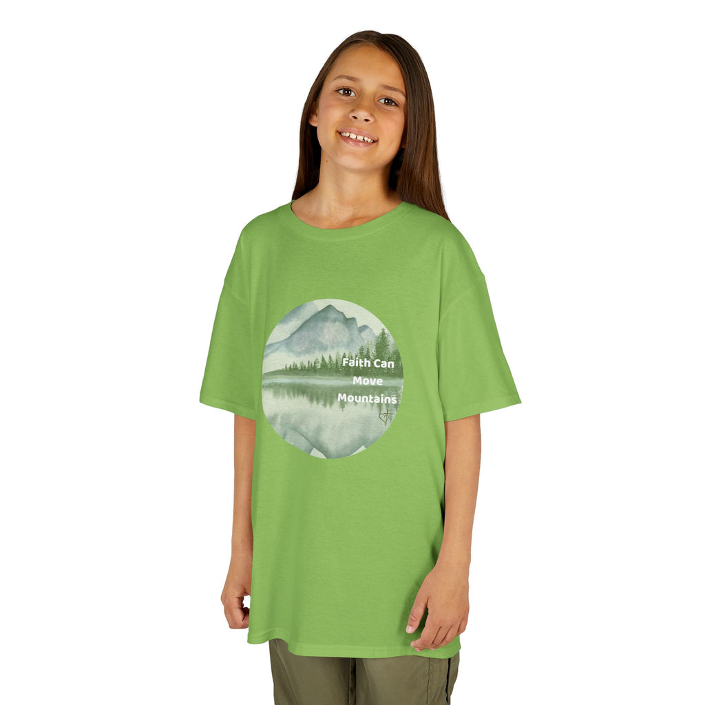 Faith Can Move Mountains:  Unisex US cotton Kids Tee