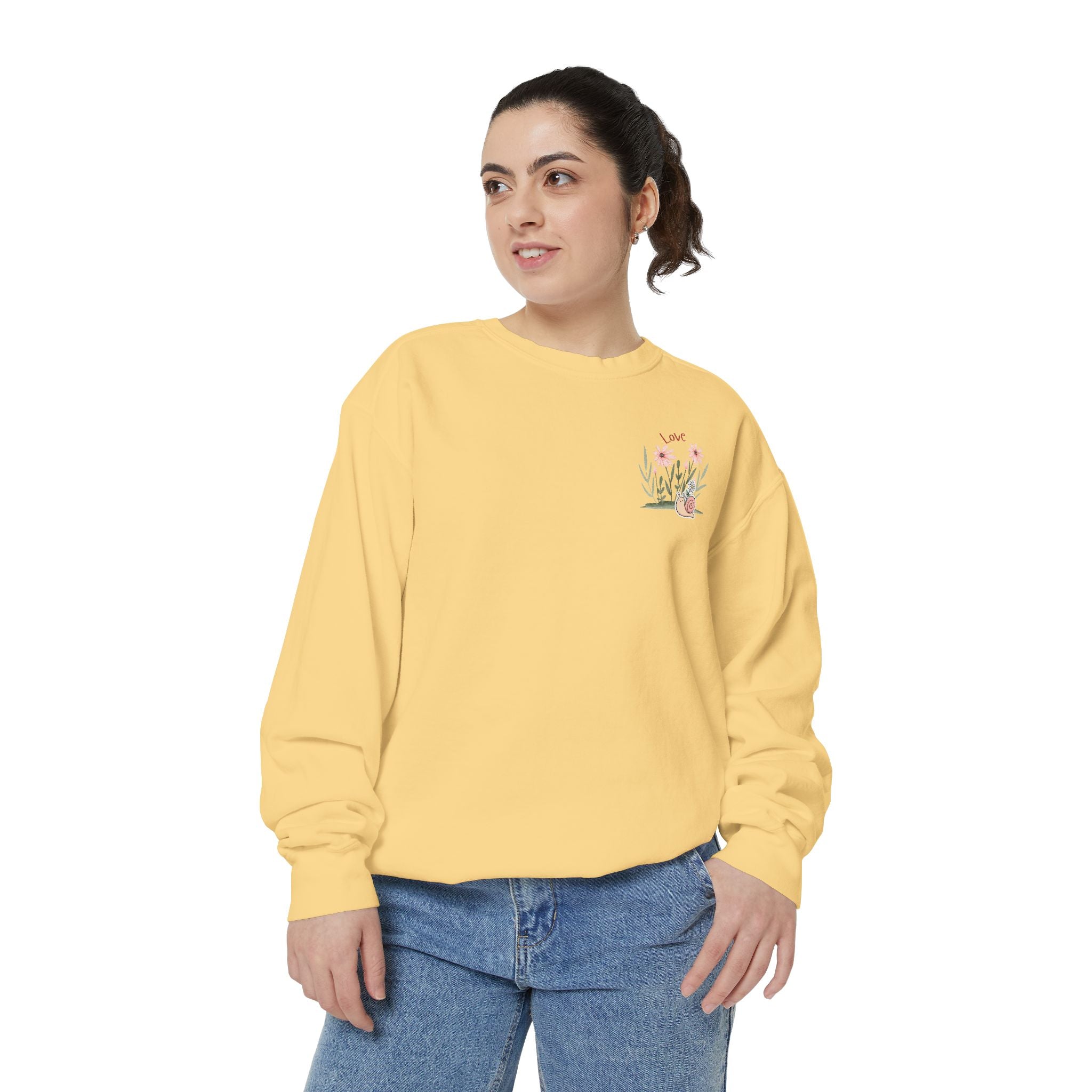 Retro Adult Female Crew Neck Sweatshirt:  All You Need is Love