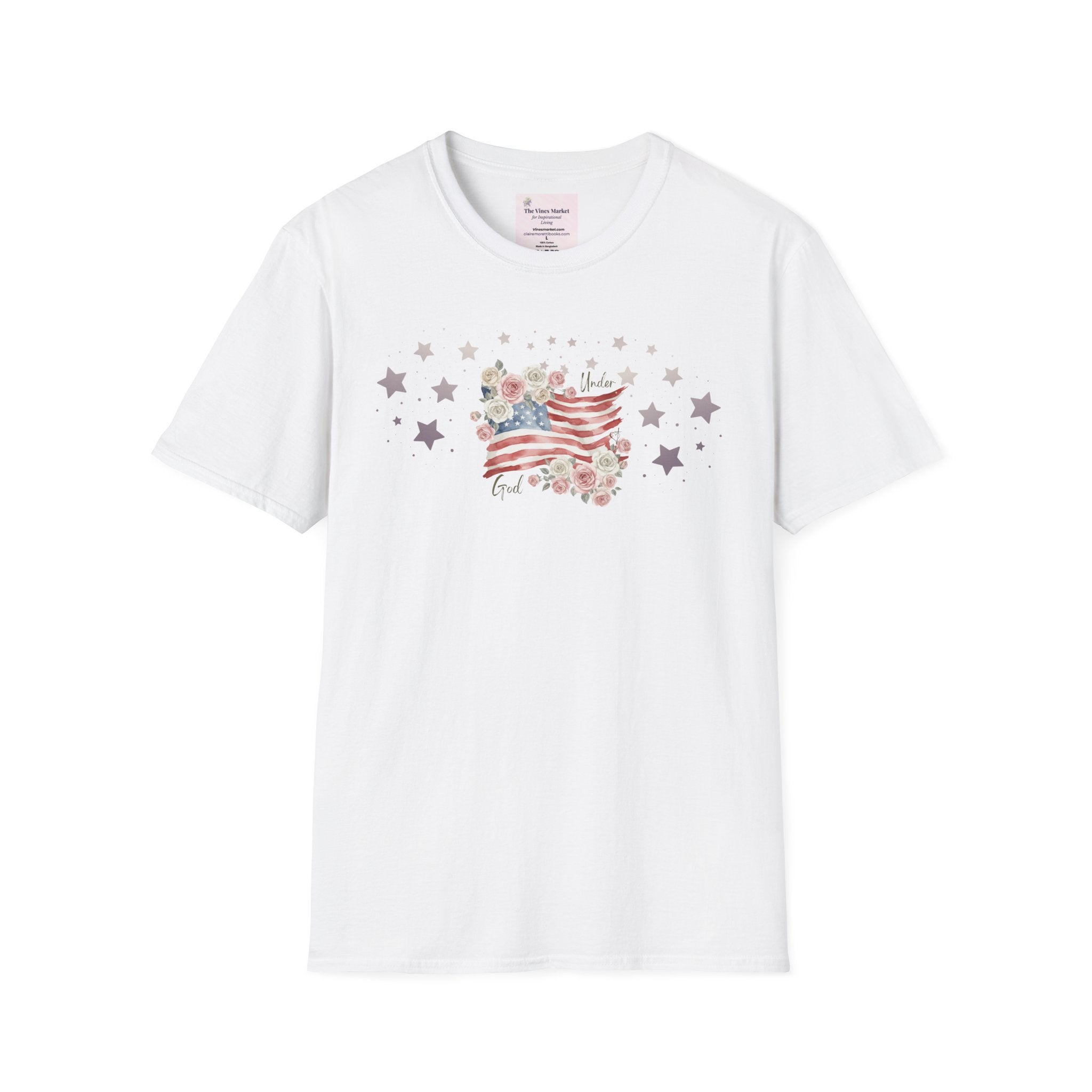 Under God | Watercolor Flag & Roses Women’s Tee