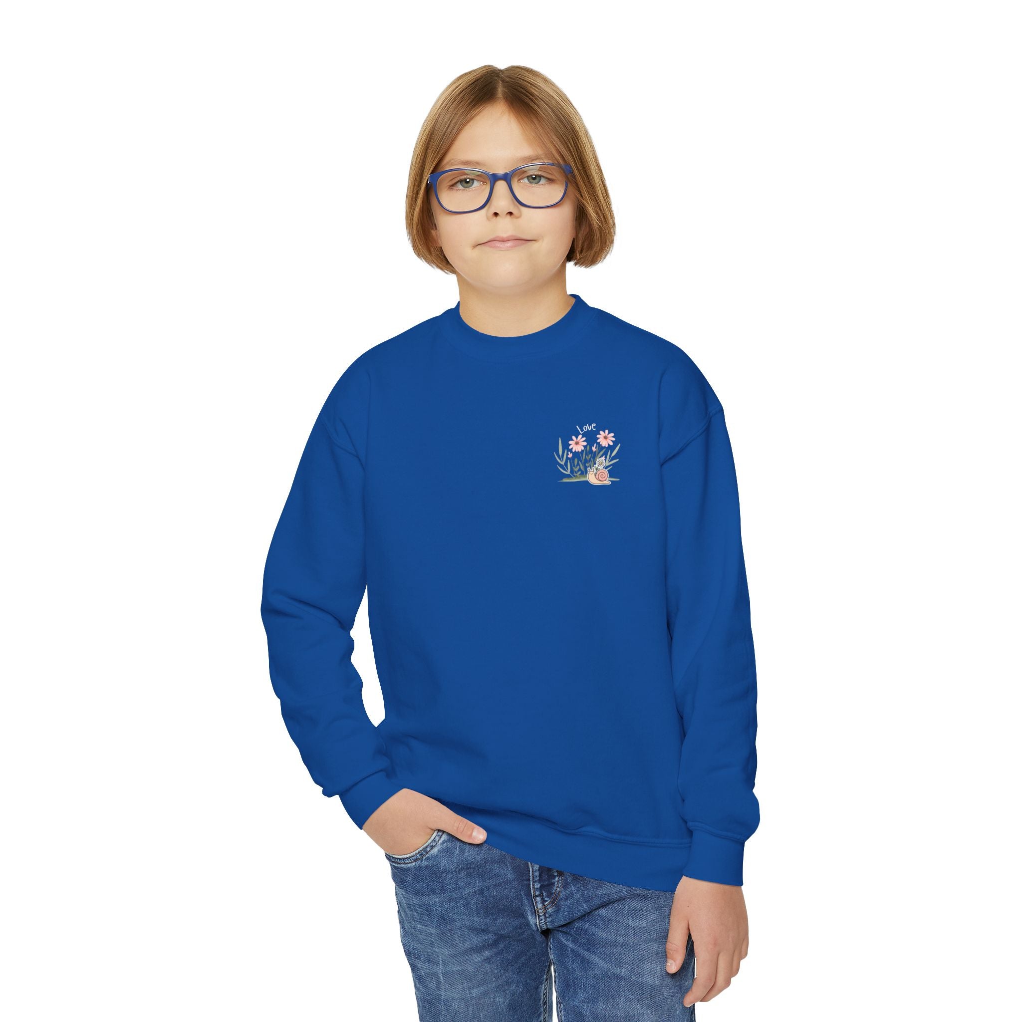 Youth Female Retro Crewneck Sweatshirt:  All You Need is Love