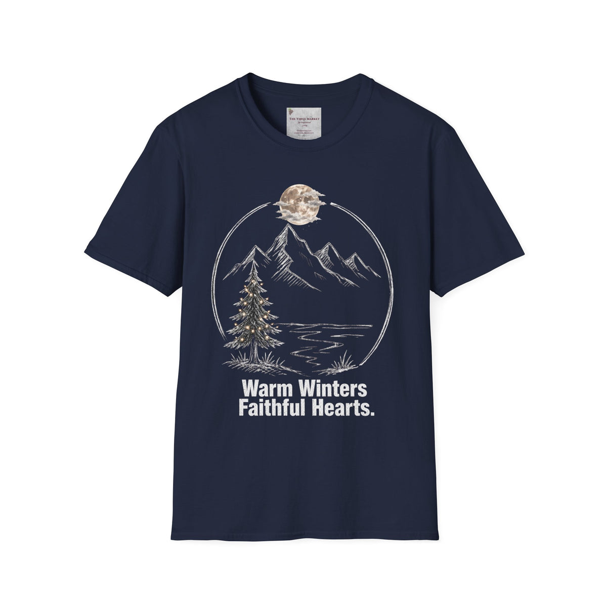 Warm Winters, Faithful Hearts Men's Christmas T-Shirt