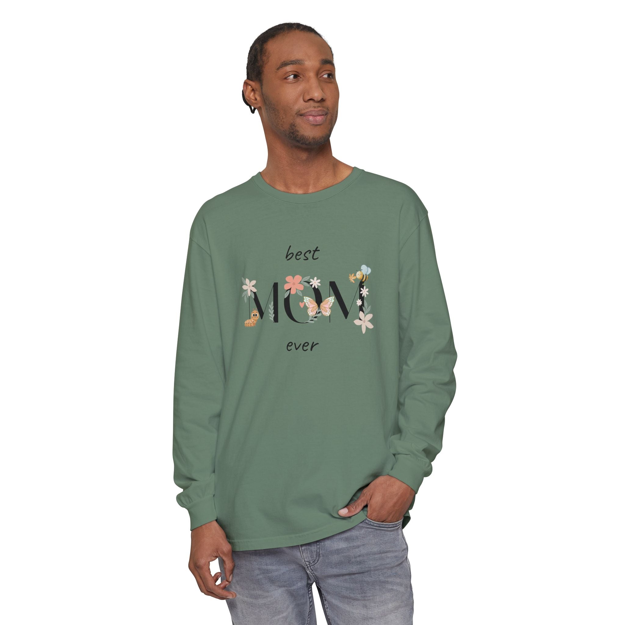 Adult Female Long Sleeve Floral Tee Best Mom Ever