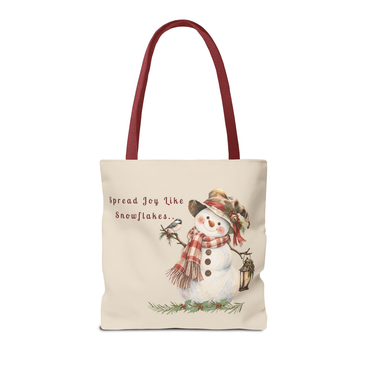 Spread Joy Like Snowflakes | Snowman Tote Bag