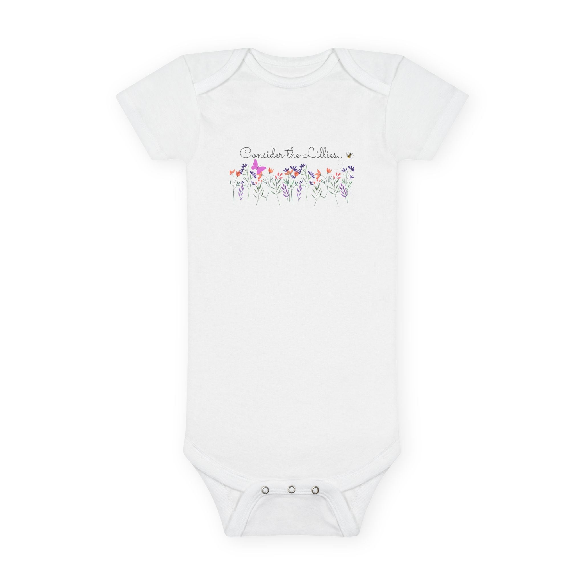 Baby Girls' Onesie — 'Consider the Lilies' Floral Christian Infant Bodysuit