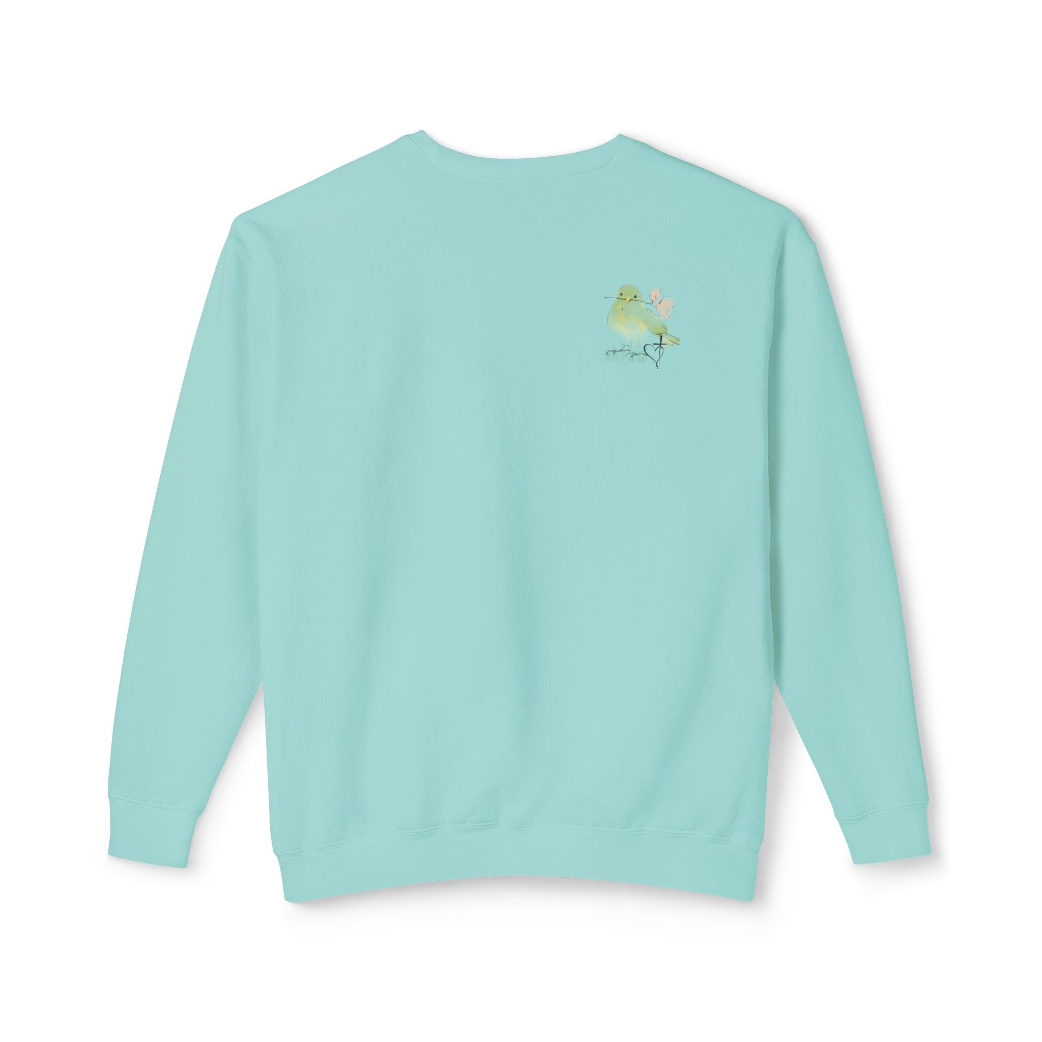 Female Adult Lightweight Crewneck Sweatshirt: Mom… Forever – Nurturing Floral
