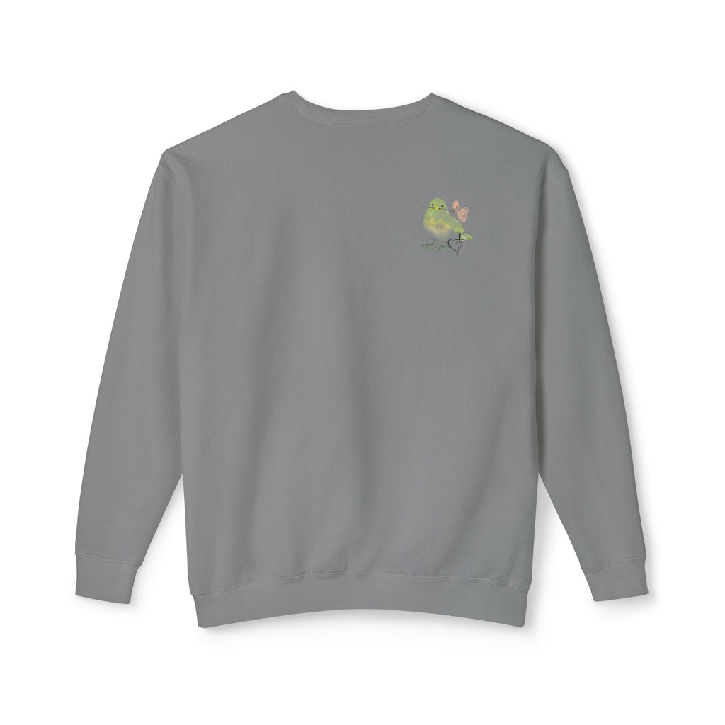 Female Adult Lightweight Crewneck Sweatshirt: Mom… Forever – Nurturing Floral