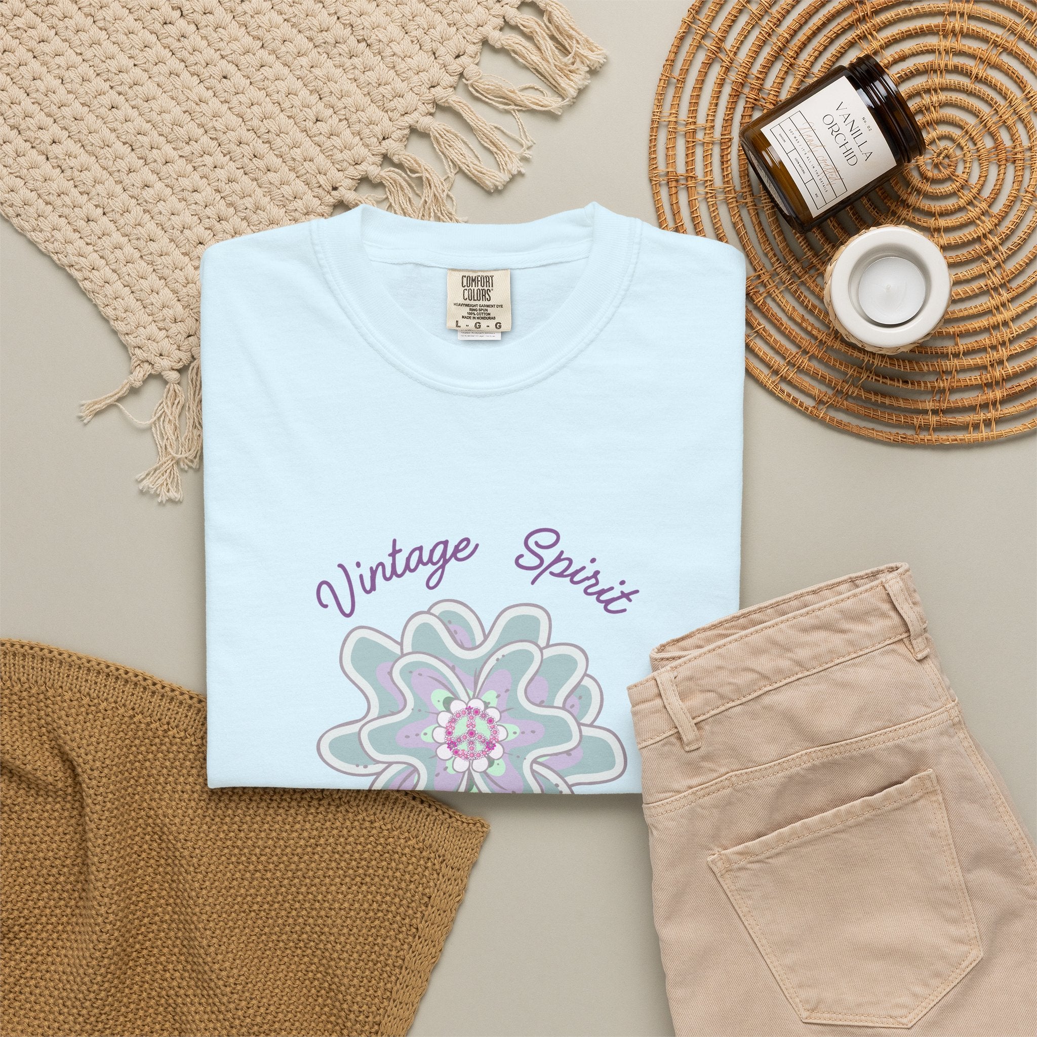 Peace and Love Vintage Spirit Floral T-Shirt -- For Her