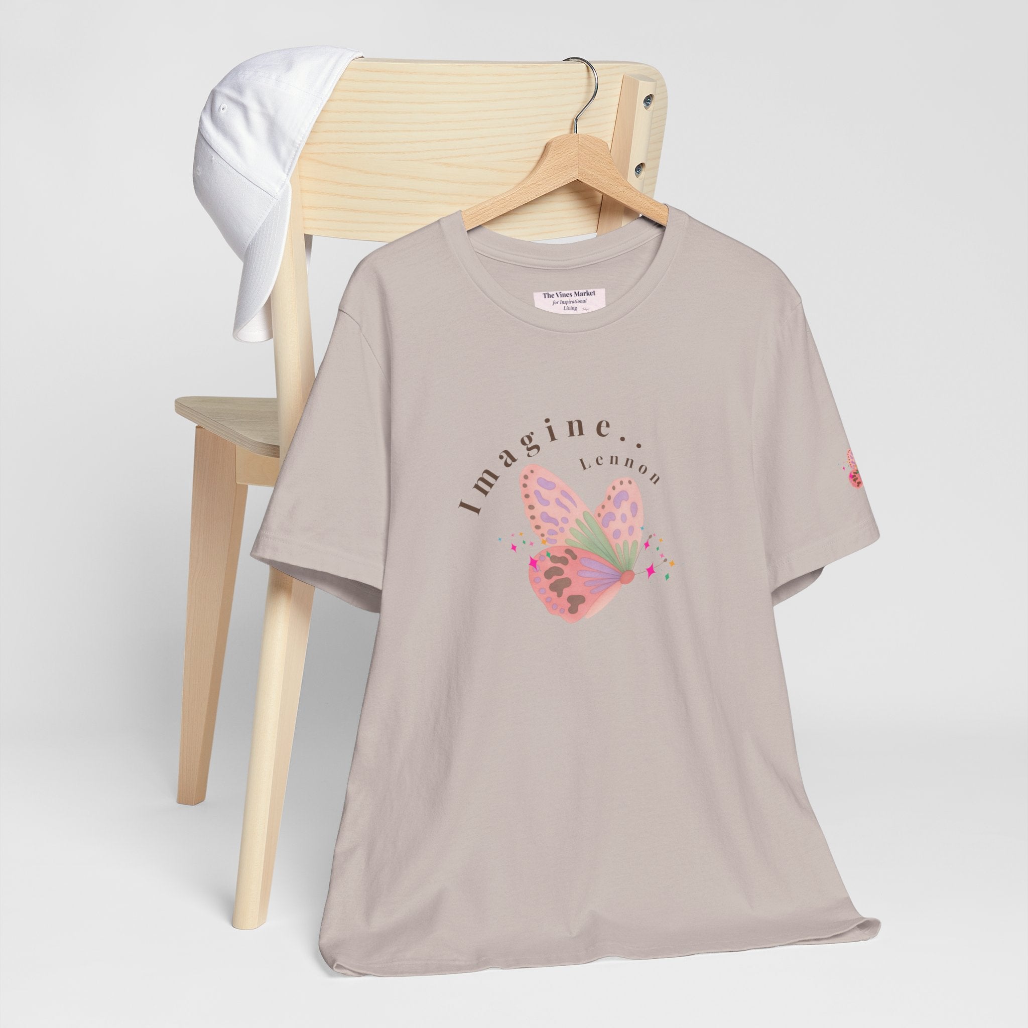 Peace and Love Imagine Tee | John Lennon 70's Butterfly Graphic T-Shirt