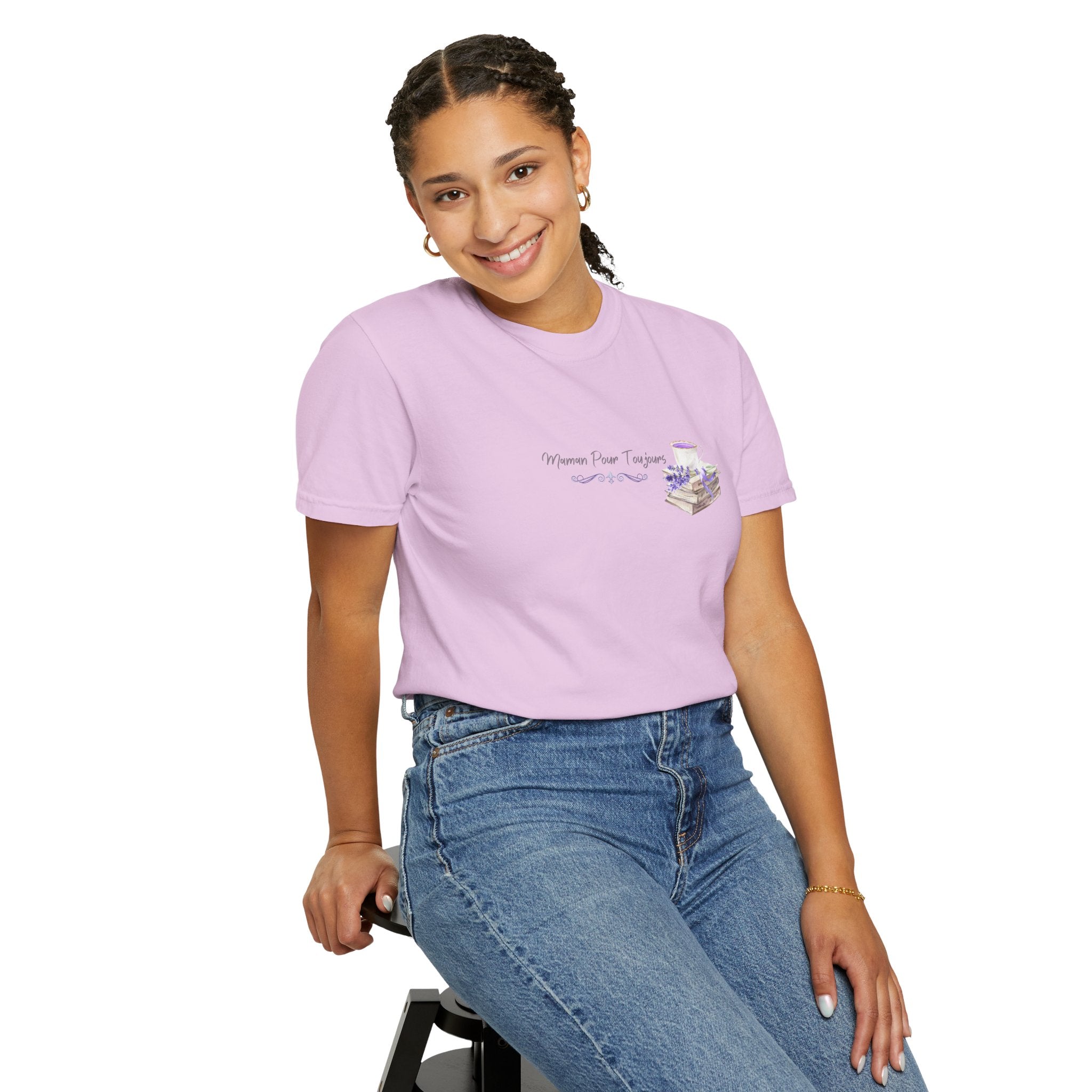 Maman Pour Toujours | French Mom Forever Books & Coffee T-Shirt – Adult Female Mother's Day Gift