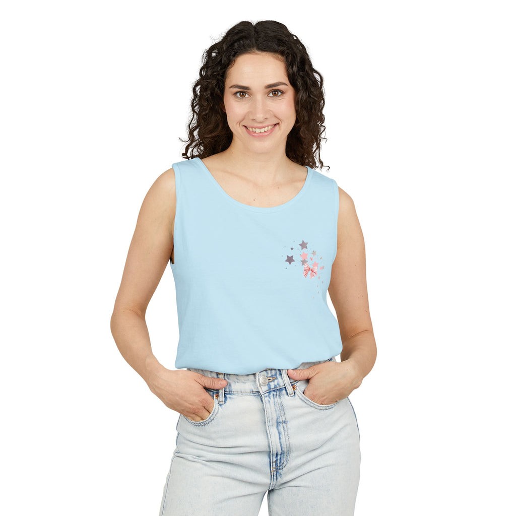 Then, Now and Always | Watercolor Flag & Roses Women's Tank Top