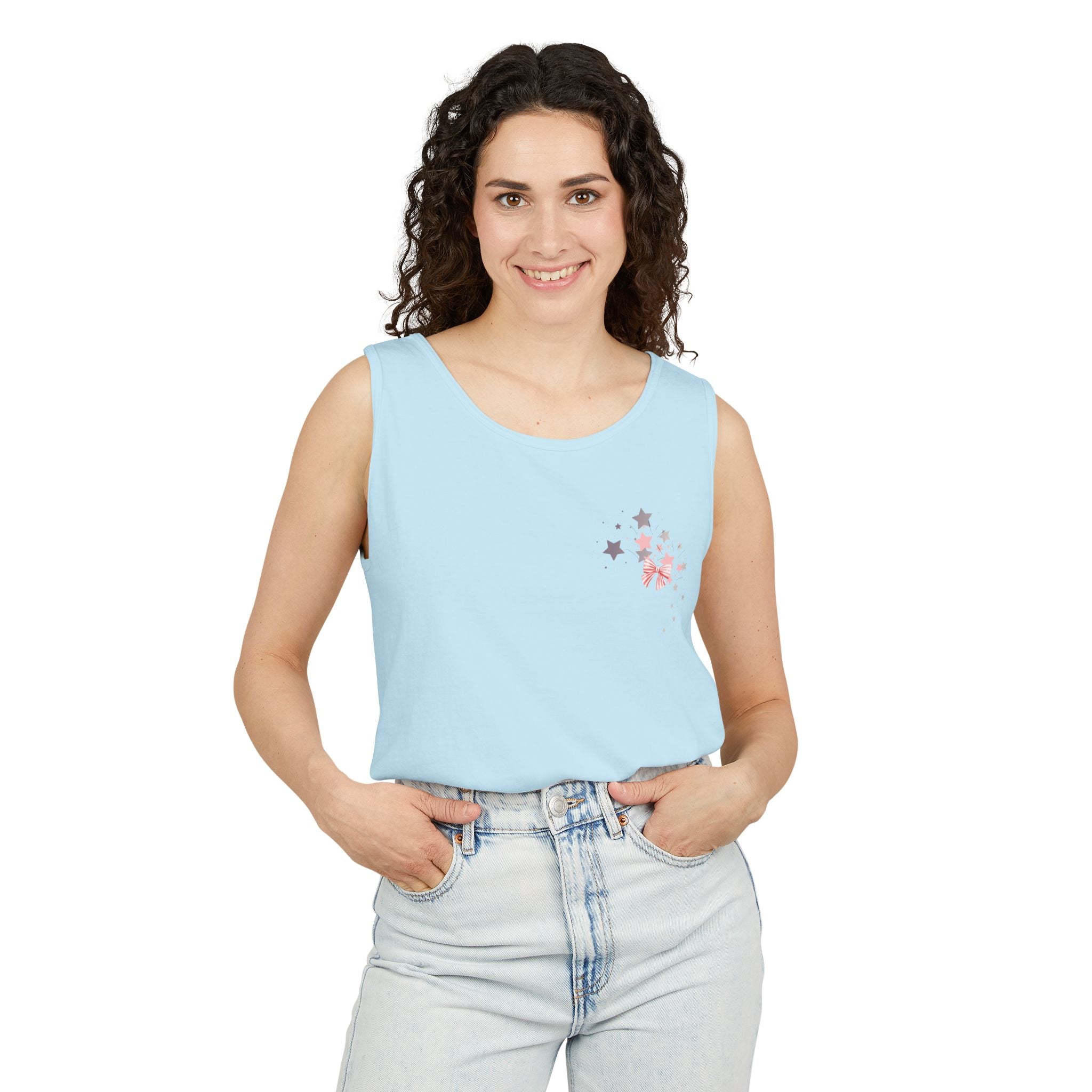 Then, Now and Always | Watercolor Flag & Roses Women's Tank Top