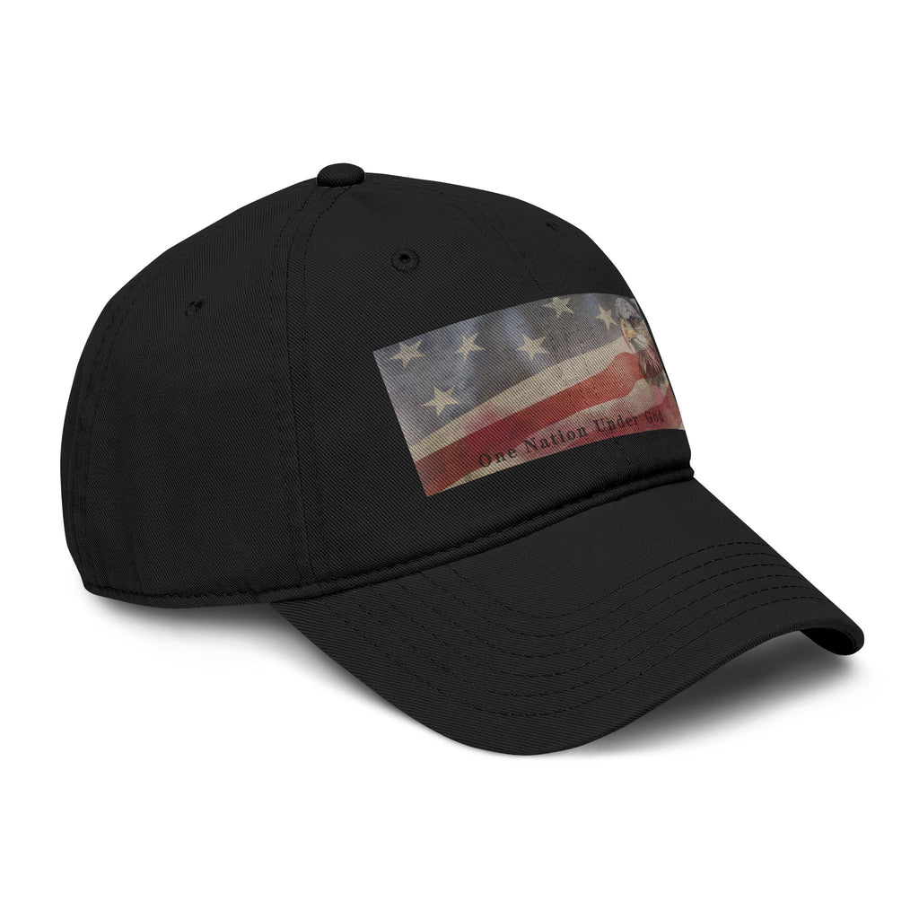 One Nation Under God | Guy's Eagle & Flag Baseball Cap: Garment Washed