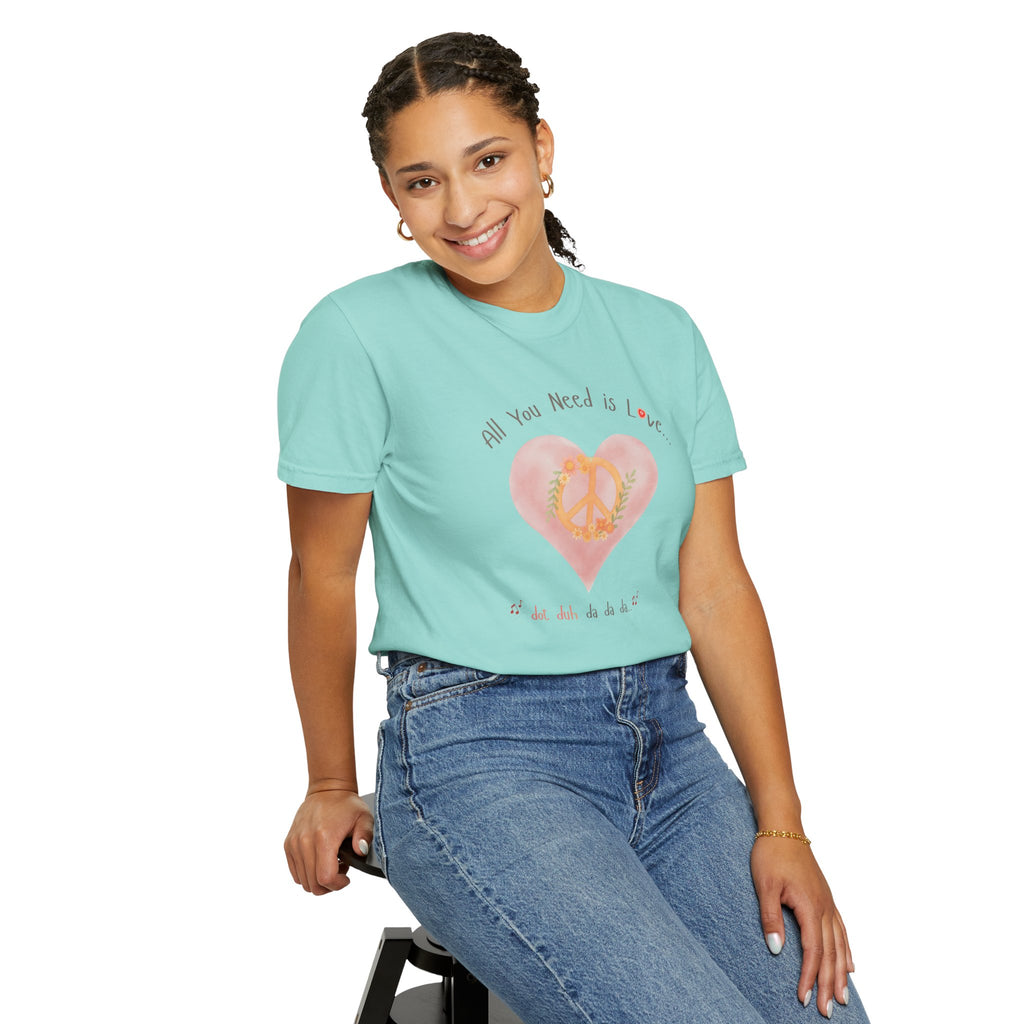 Peace and Love — Watercolor All You Need Is Love Tee — For Her