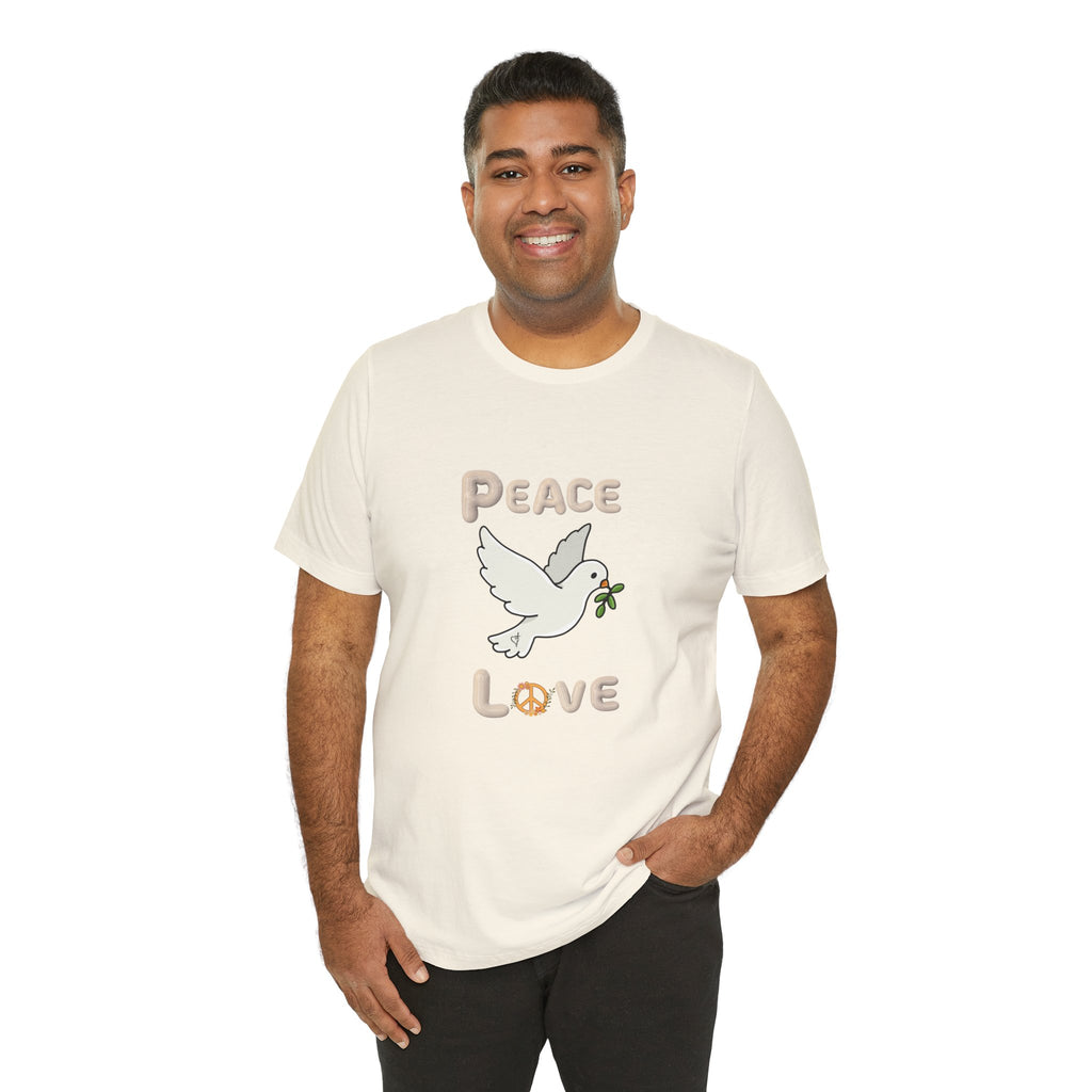 Adult Female Relaxed Comfort Tee:  Peace and Love