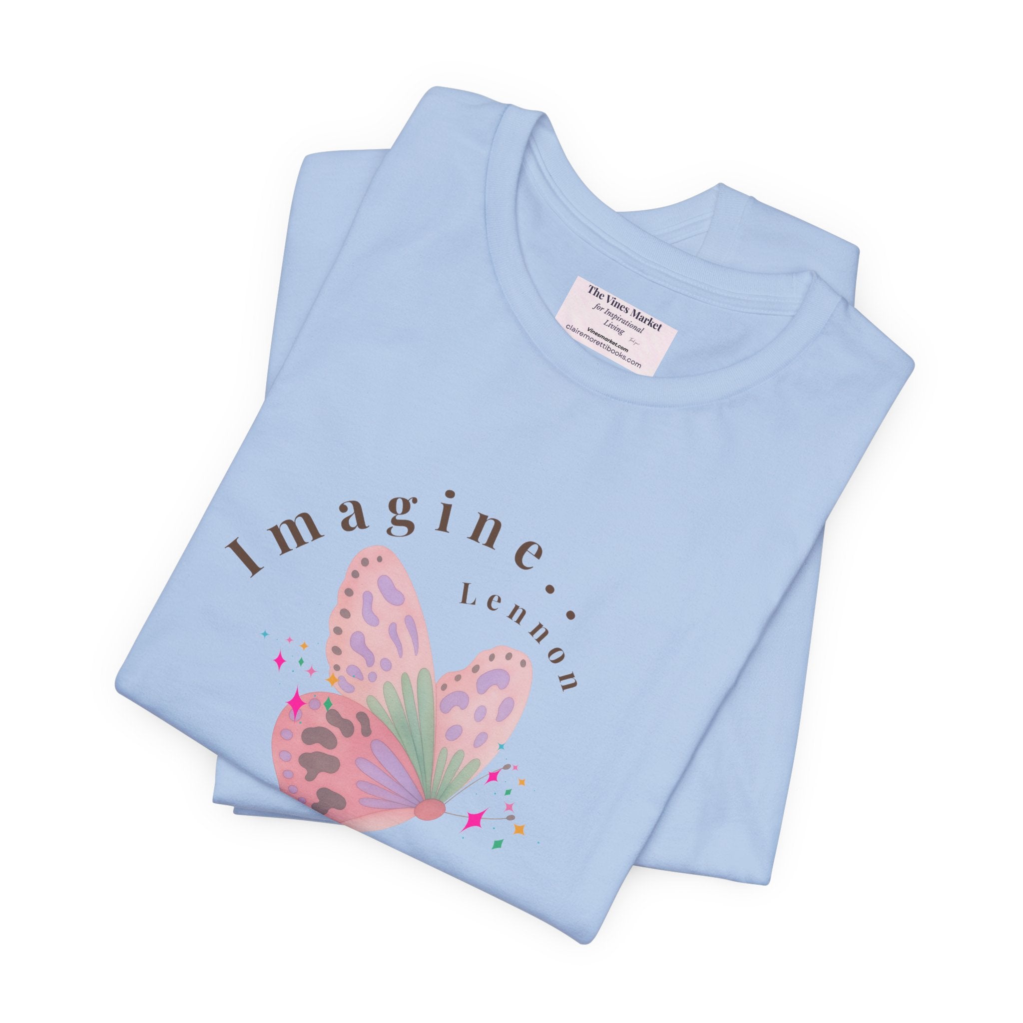 Peace and Love Imagine Tee | John Lennon 70's Butterfly Graphic T-Shirt
