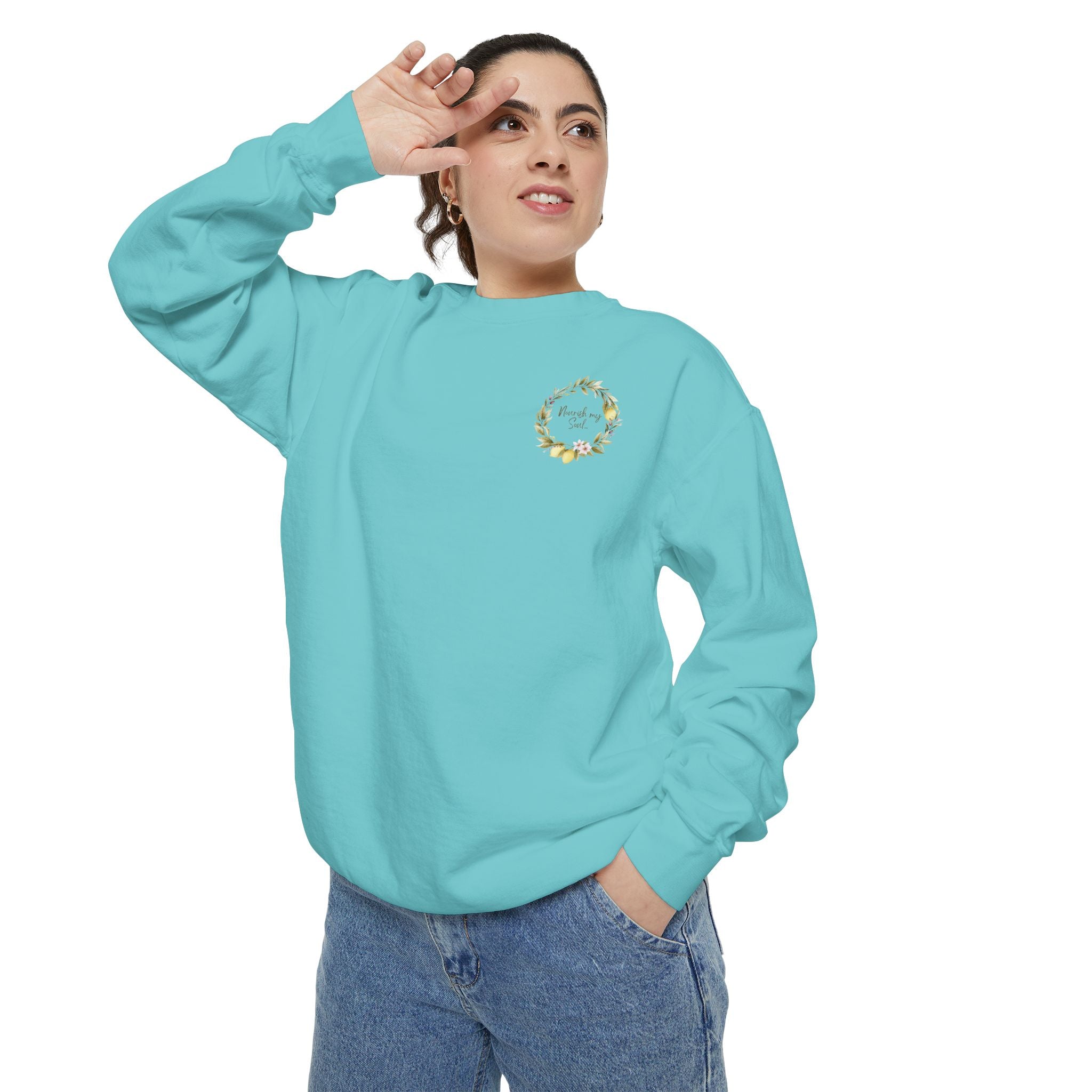 Nourish My Soul | Lemon Tree Comfort Colors Crewneck Sweatshirt – Faith & Soul Care Adult Female