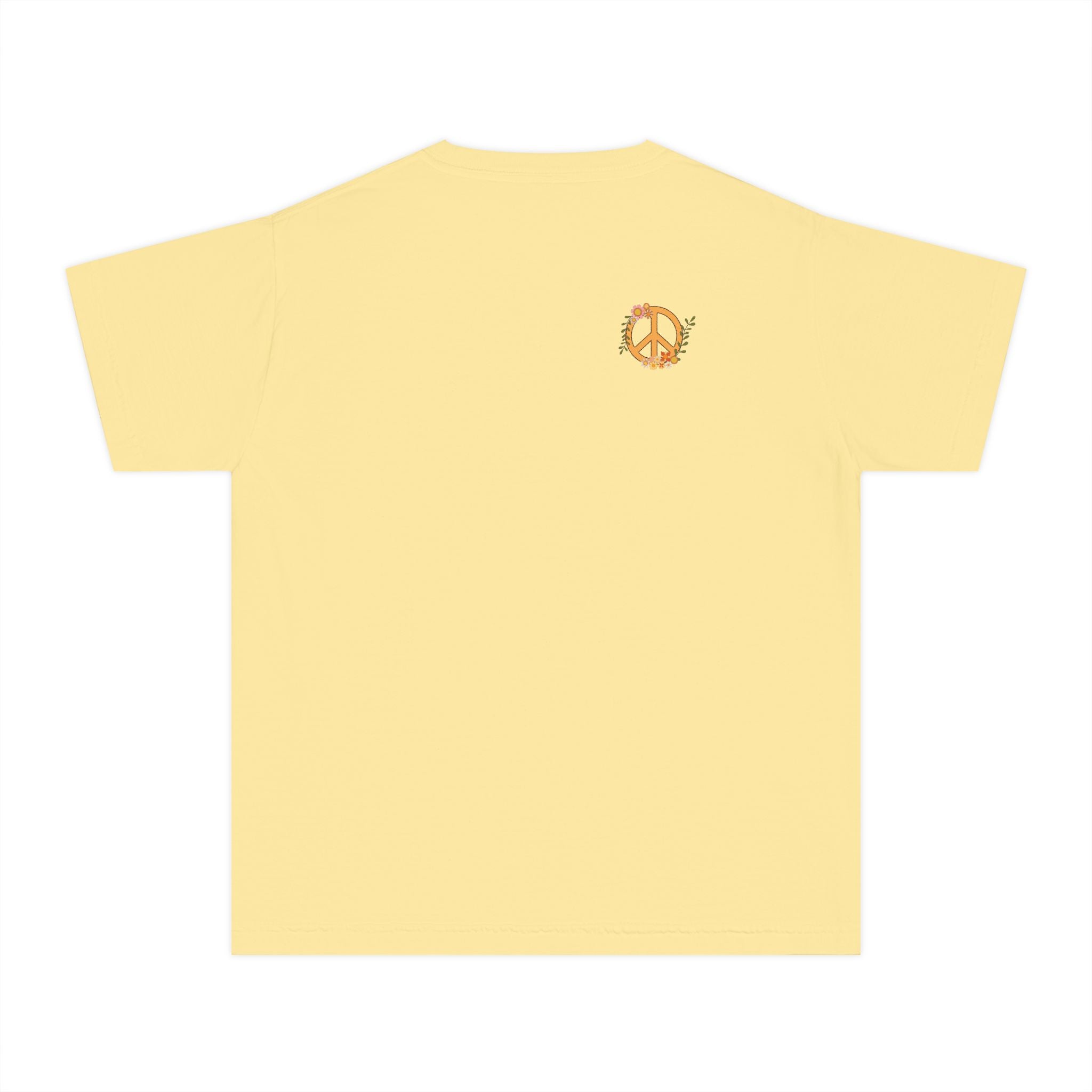 Unisex Youth Cotton Retro Tee:  Peace and Love